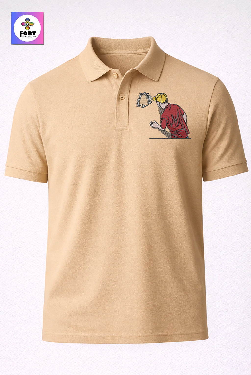 Crazy Embroidery Unisex (Collar) Polo T-Shirt Creative