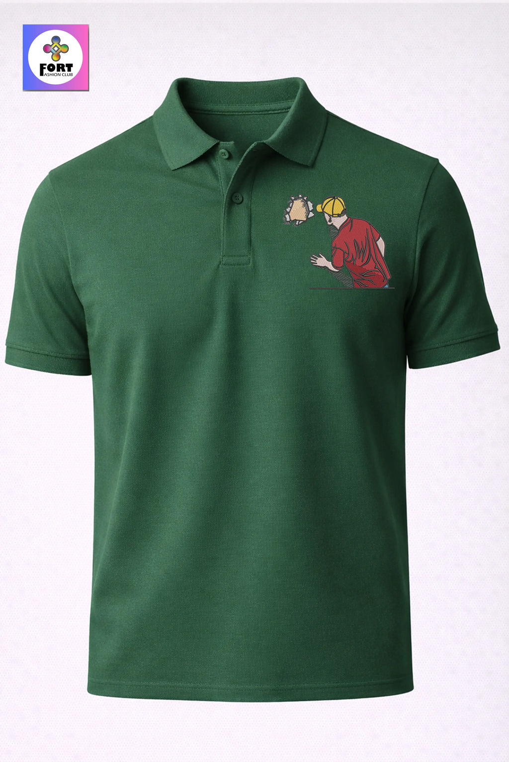 Crazy Embroidery Unisex (Collar) Polo T-Shirt Creative