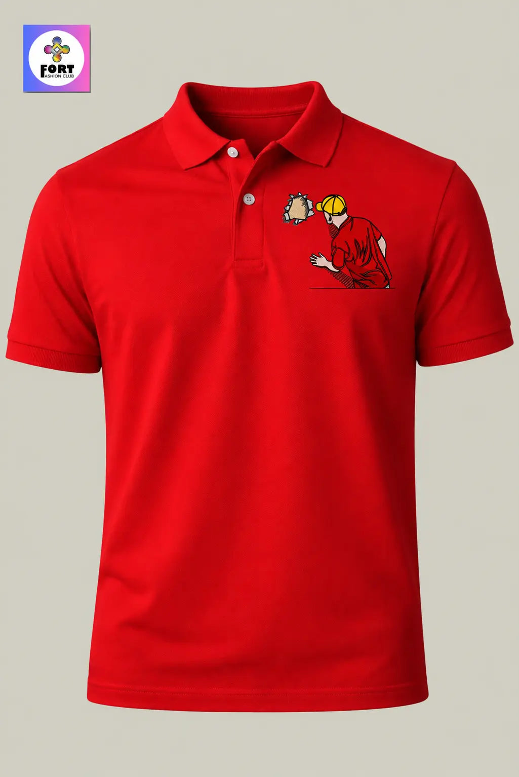 Crazy Embroidery Unisex (Collar) Polo T-Shirt Creative