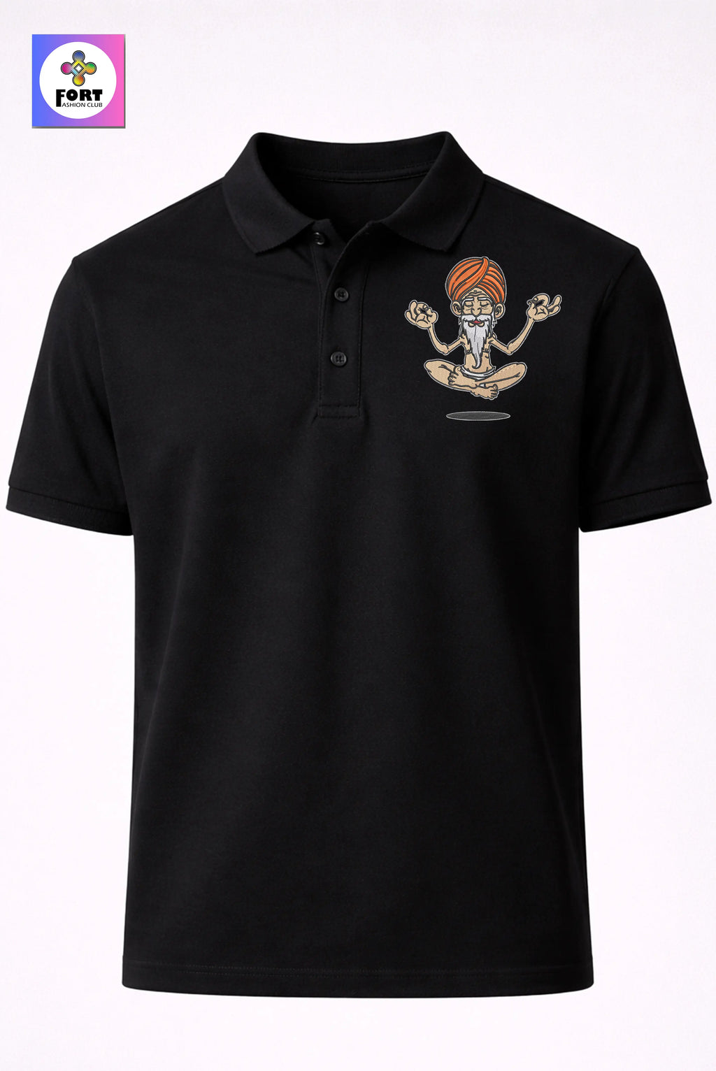 Crazy Embroidery Unisex (Collar) Polo T-Shirt Sb
