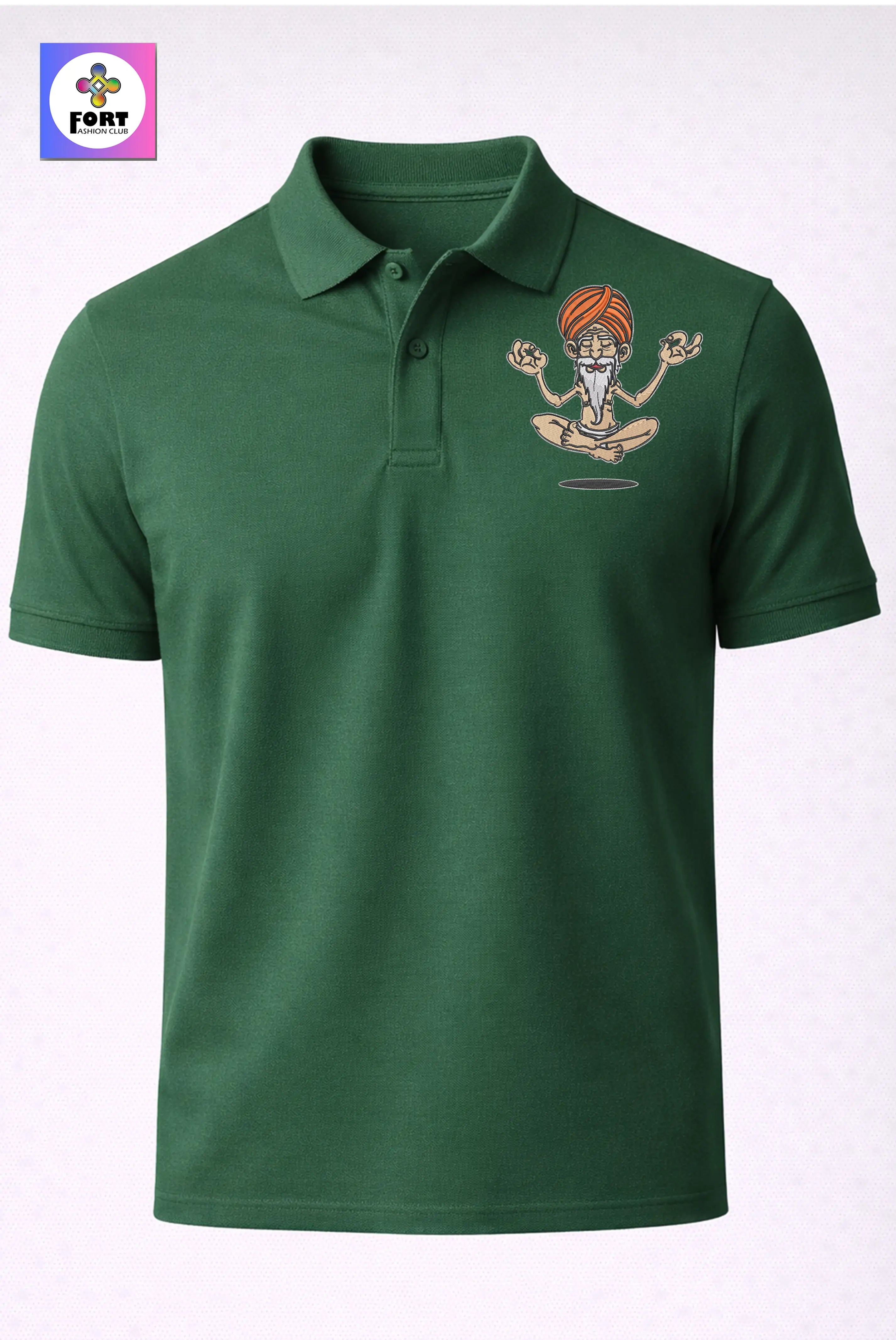 Crazy Embroidery Unisex (Collar) Polo T-Shirt Sb