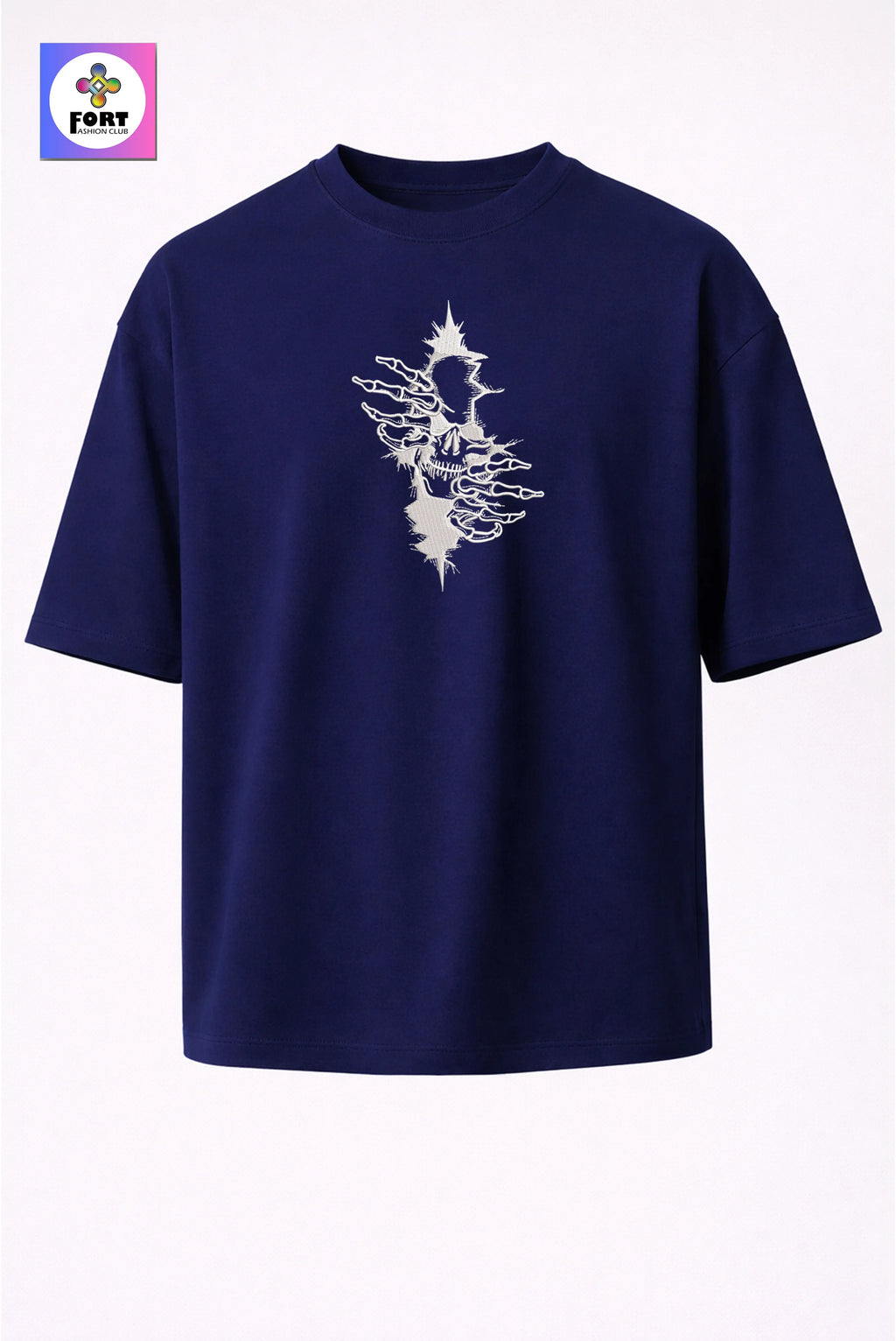 Crazy Embroidery Unisex Oversized T-Shirt (Drop Shoulder) – Arty Skull