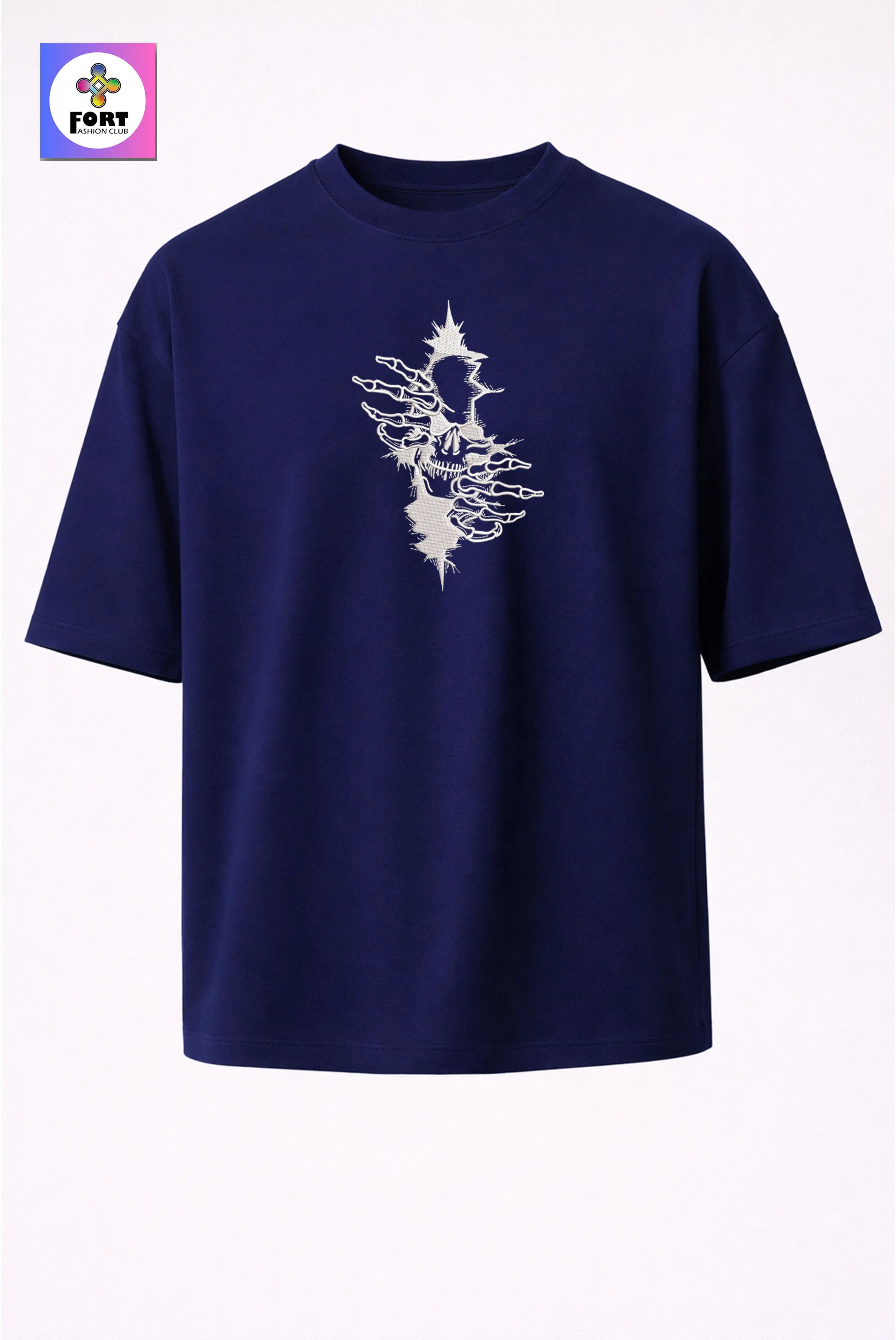 Crazy Embroidery Unisex Oversized T-Shirt (Drop Shoulder) – Arty Skull