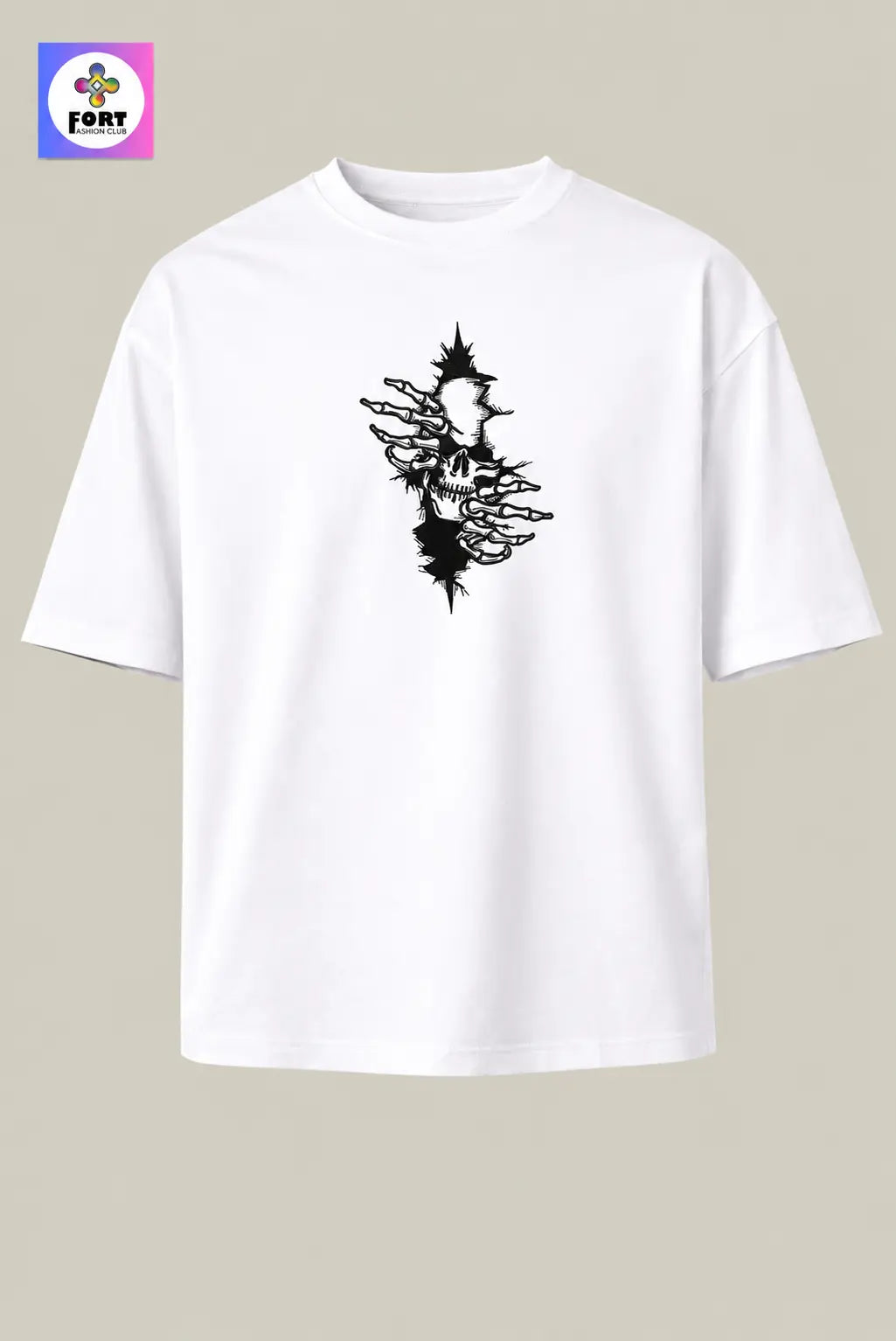 Crazy Embroidery Unisex Oversized T-Shirt (Drop Shoulder) – Arty Skull