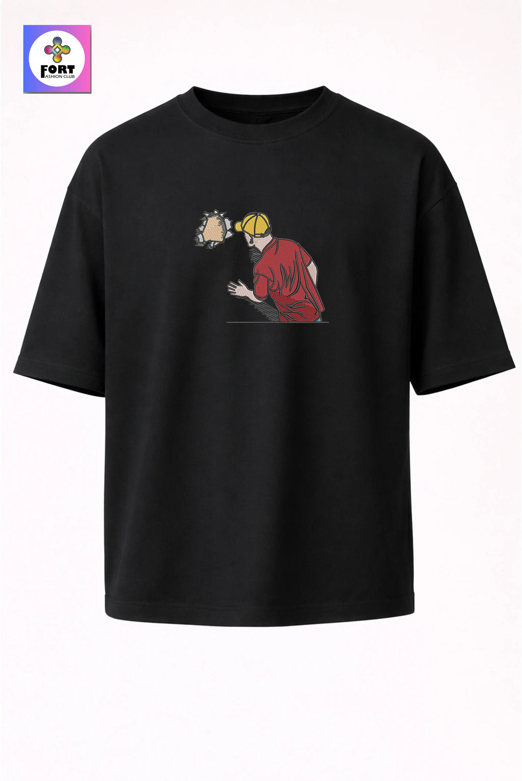 Crazy Embroidery Unisex Oversized T-Shirt (Drop Shoulder) – Creative