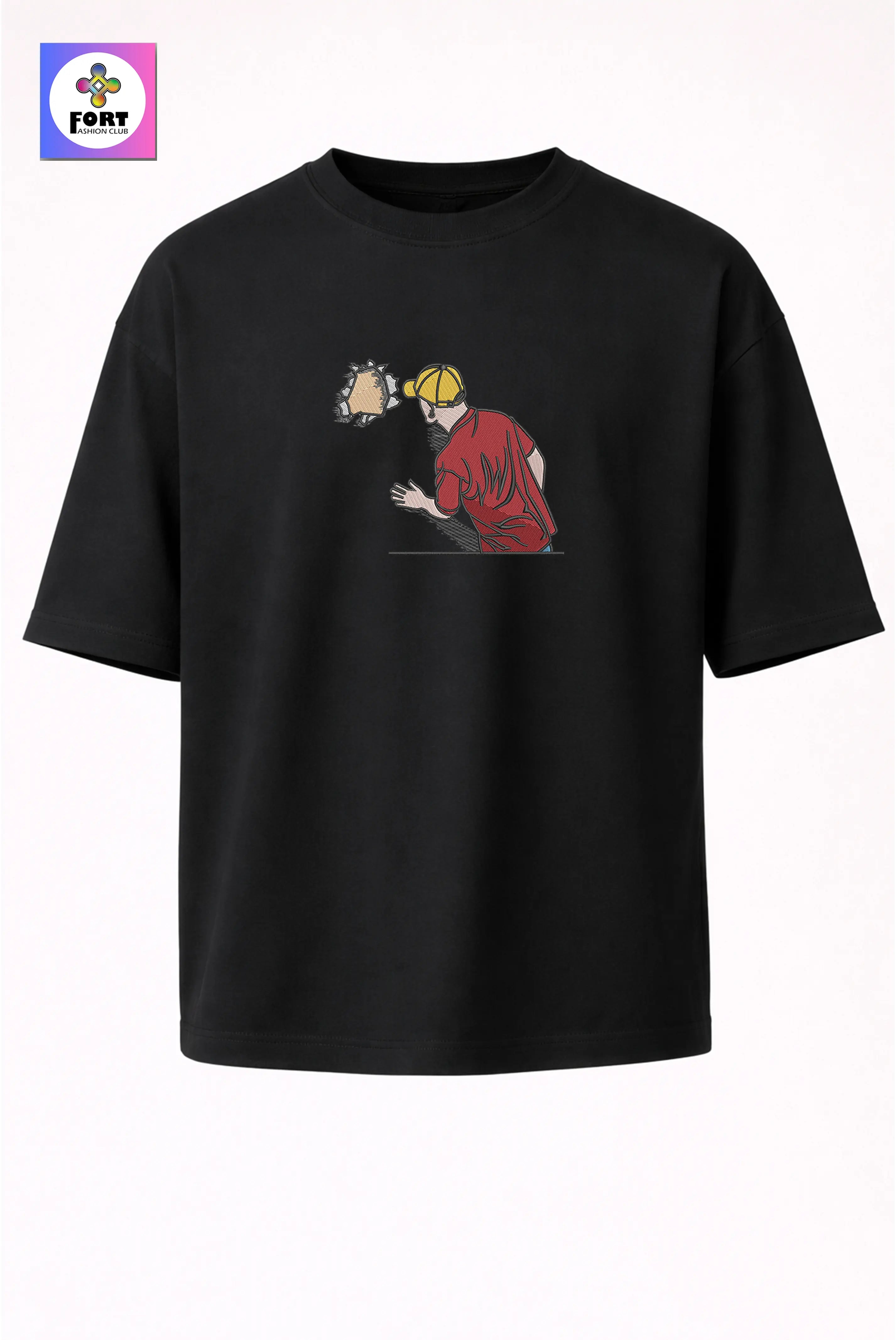 Crazy Embroidery Unisex Oversized T-Shirt (Drop Shoulder) – Creative