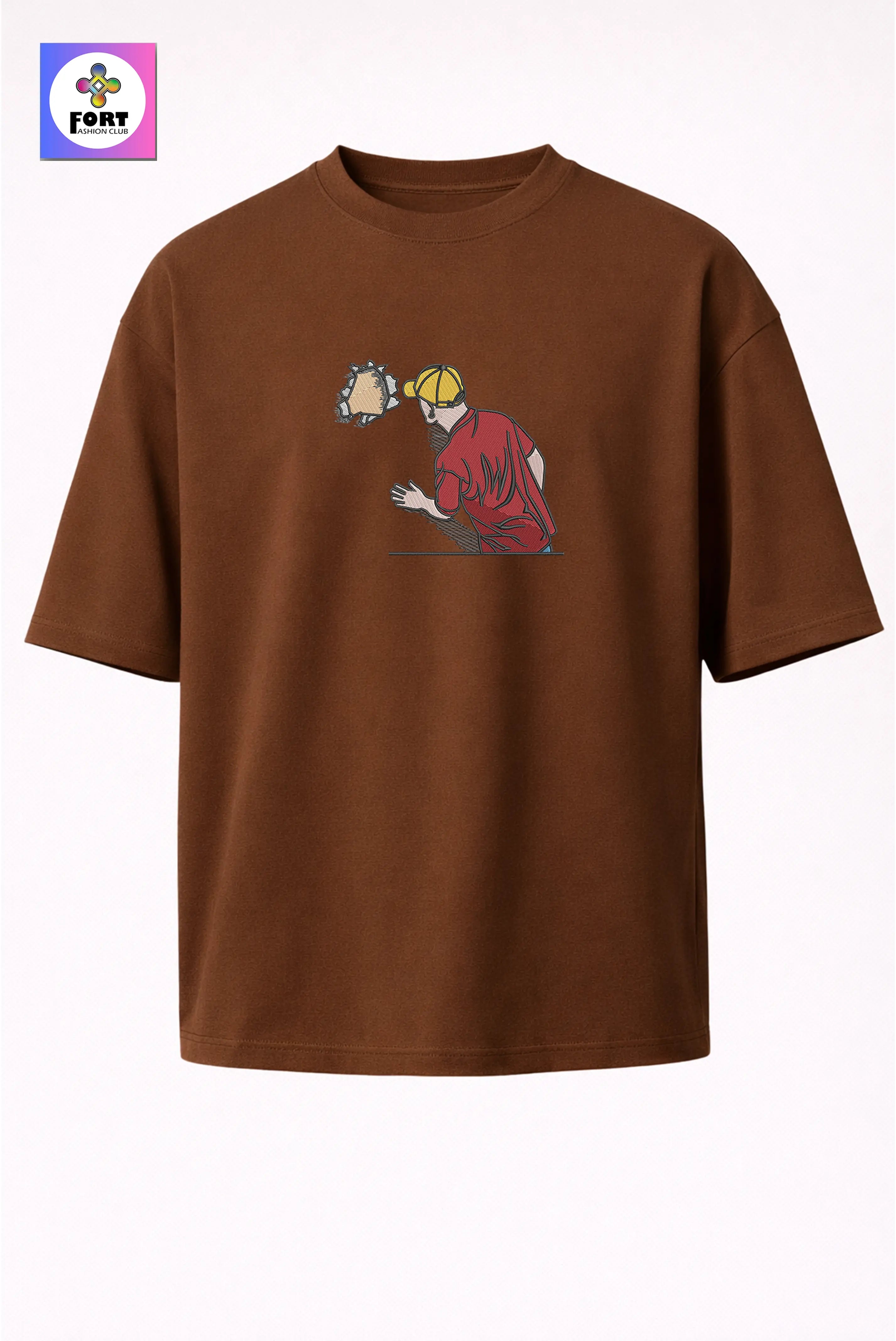 Crazy Embroidery Unisex Oversized T-Shirt (Drop Shoulder) – Creative
