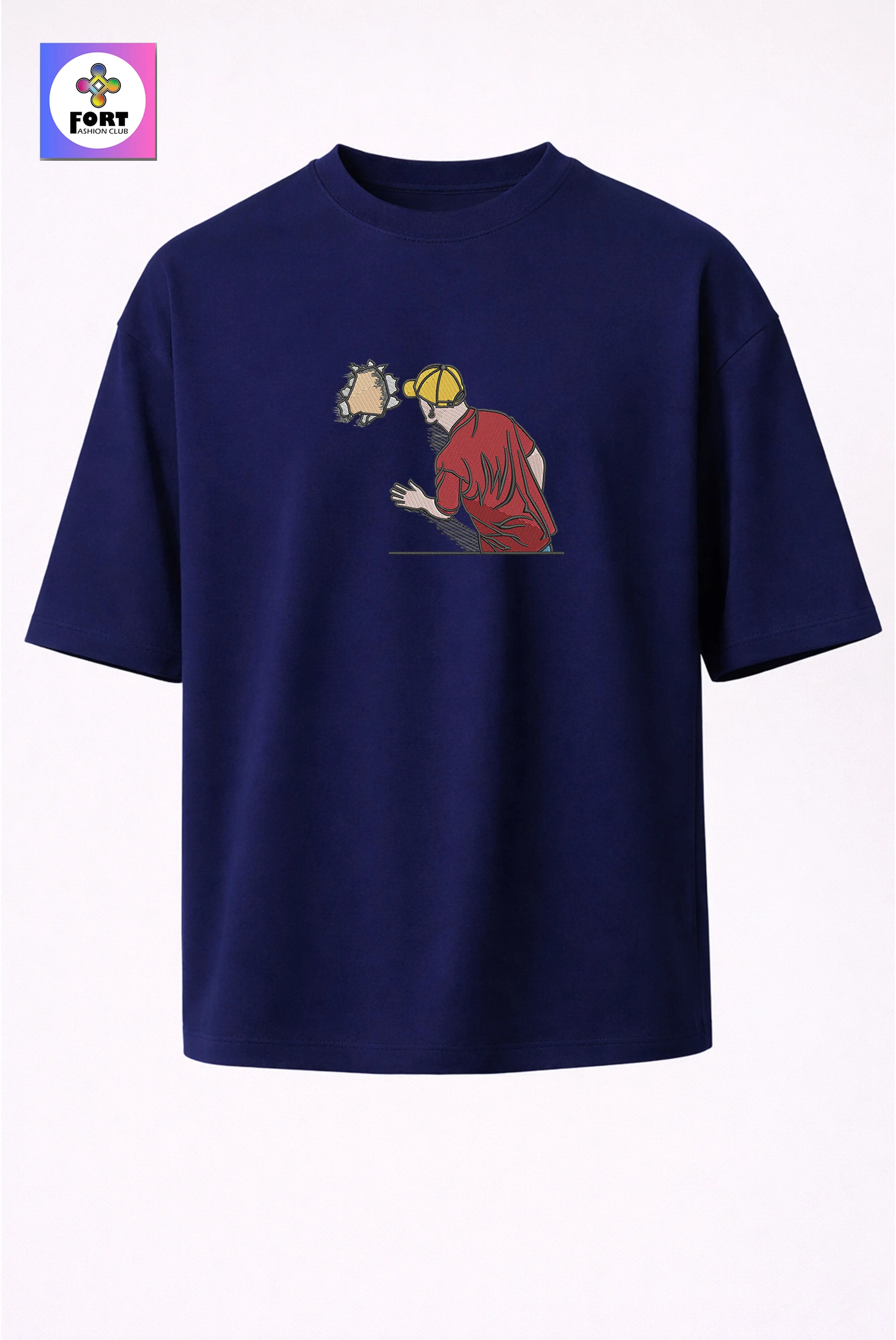 Crazy Embroidery Unisex Oversized T-Shirt (Drop Shoulder) – Creative