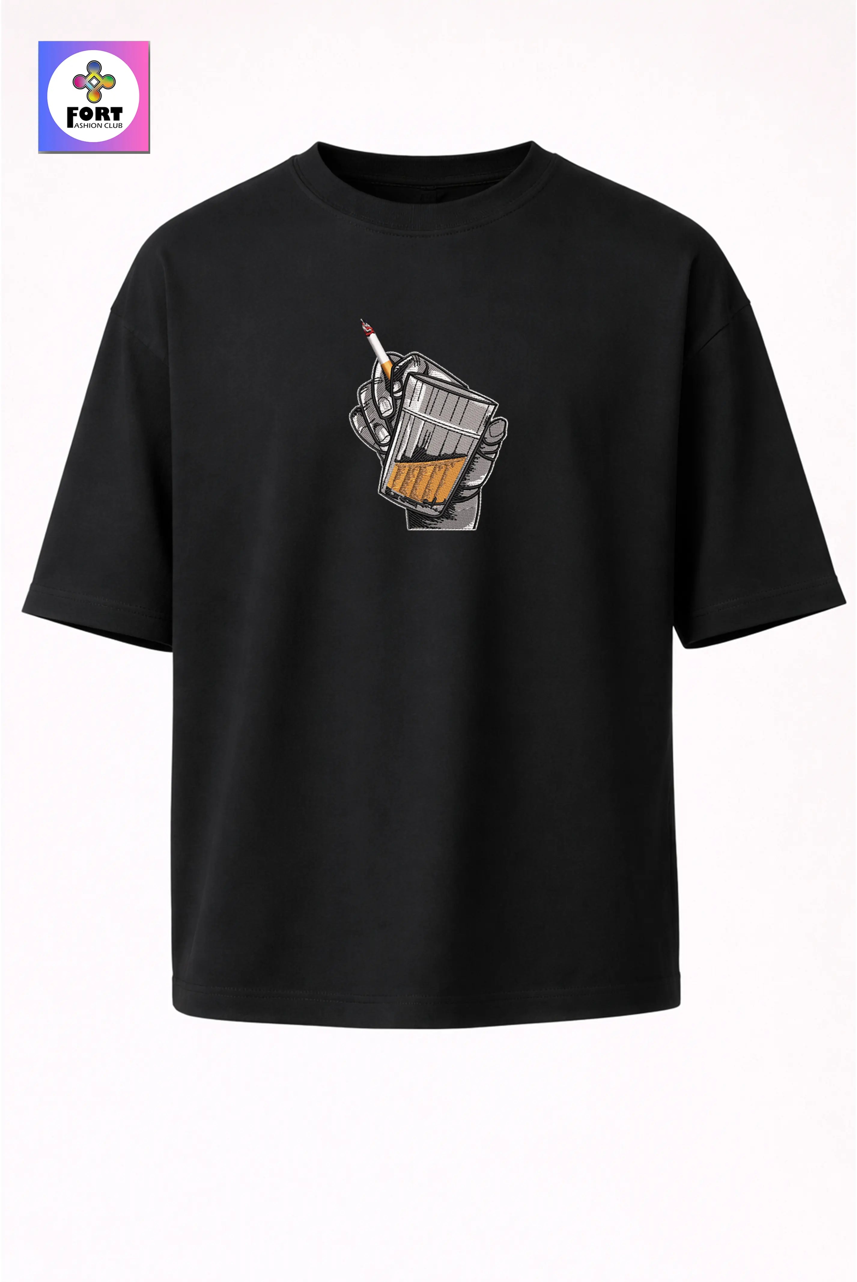 Crazy Embroidery Unisex Oversized T-Shirt (Drop Shoulder) Energy