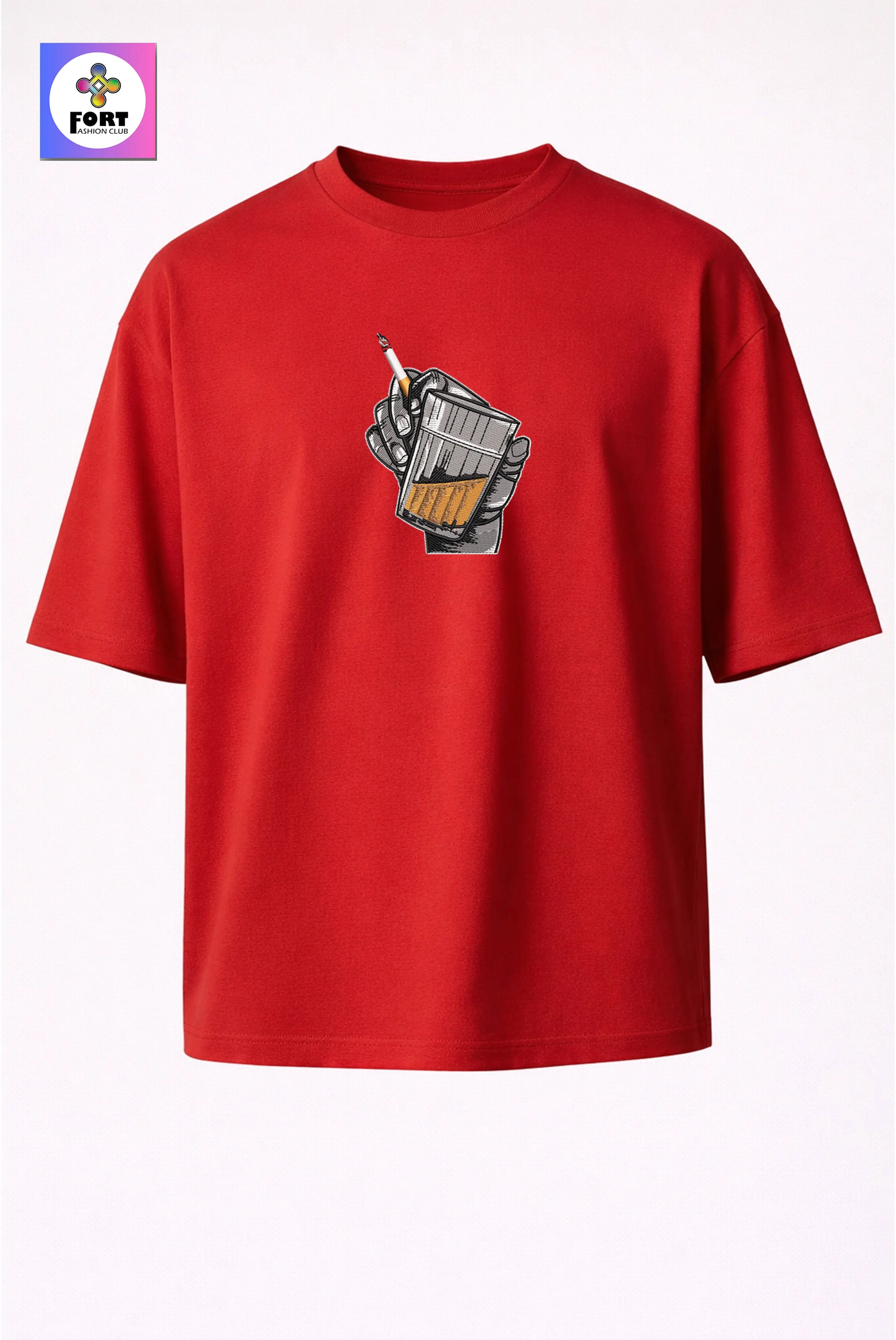 Crazy Embroidery Unisex Oversized T-Shirt (Drop Shoulder) Energy