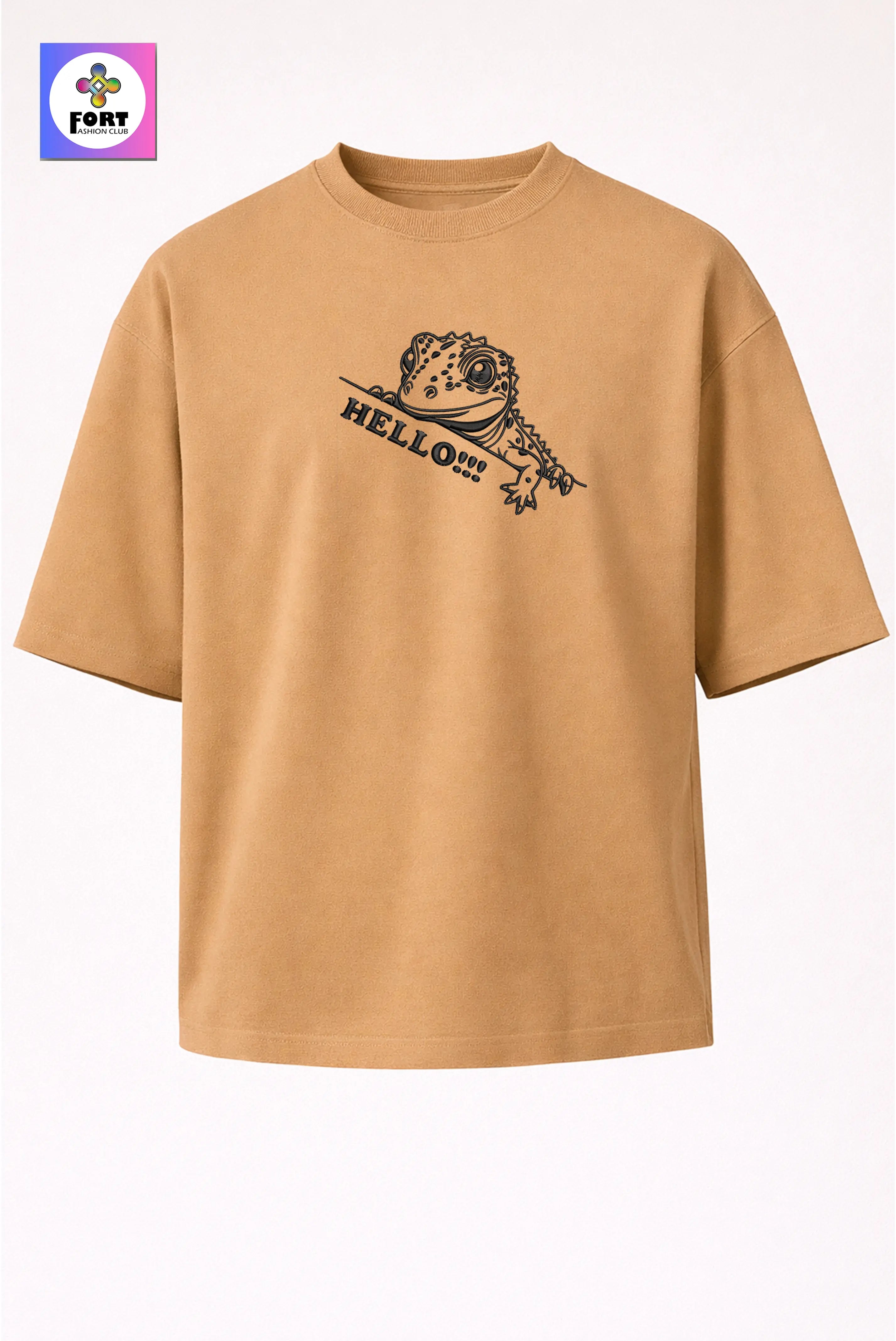 Crazy Embroidery Unisex Oversized T-Shirt (Drop Shoulder) – Lizard