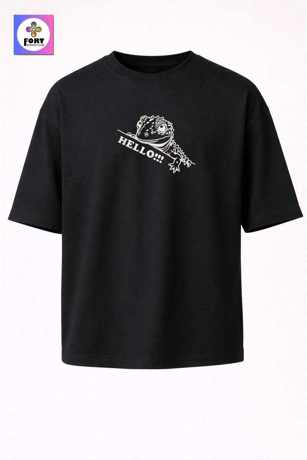 Crazy Embroidery Unisex Oversized T-Shirt (Drop Shoulder) – Lizard