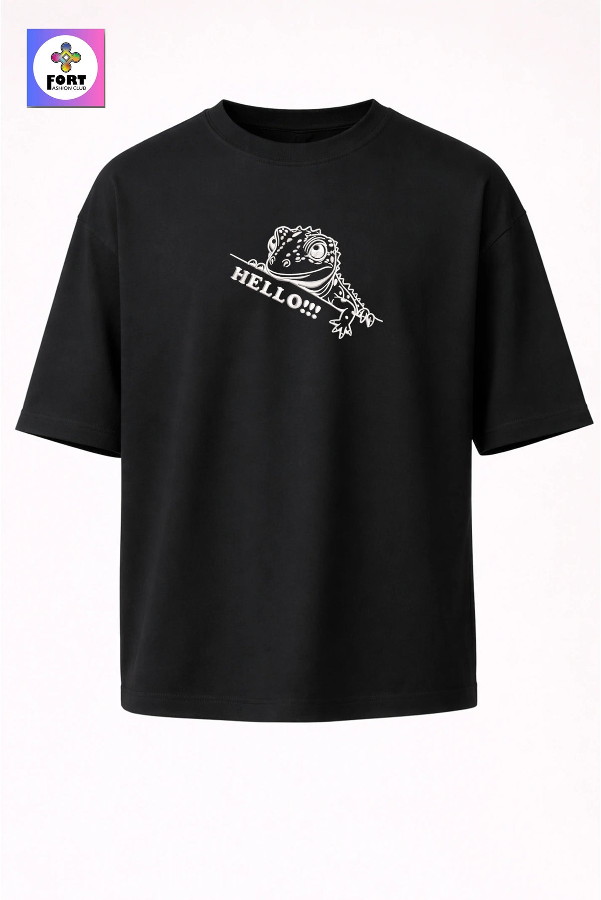Crazy Embroidery Unisex Oversized T-Shirt (Drop Shoulder) – Lizard