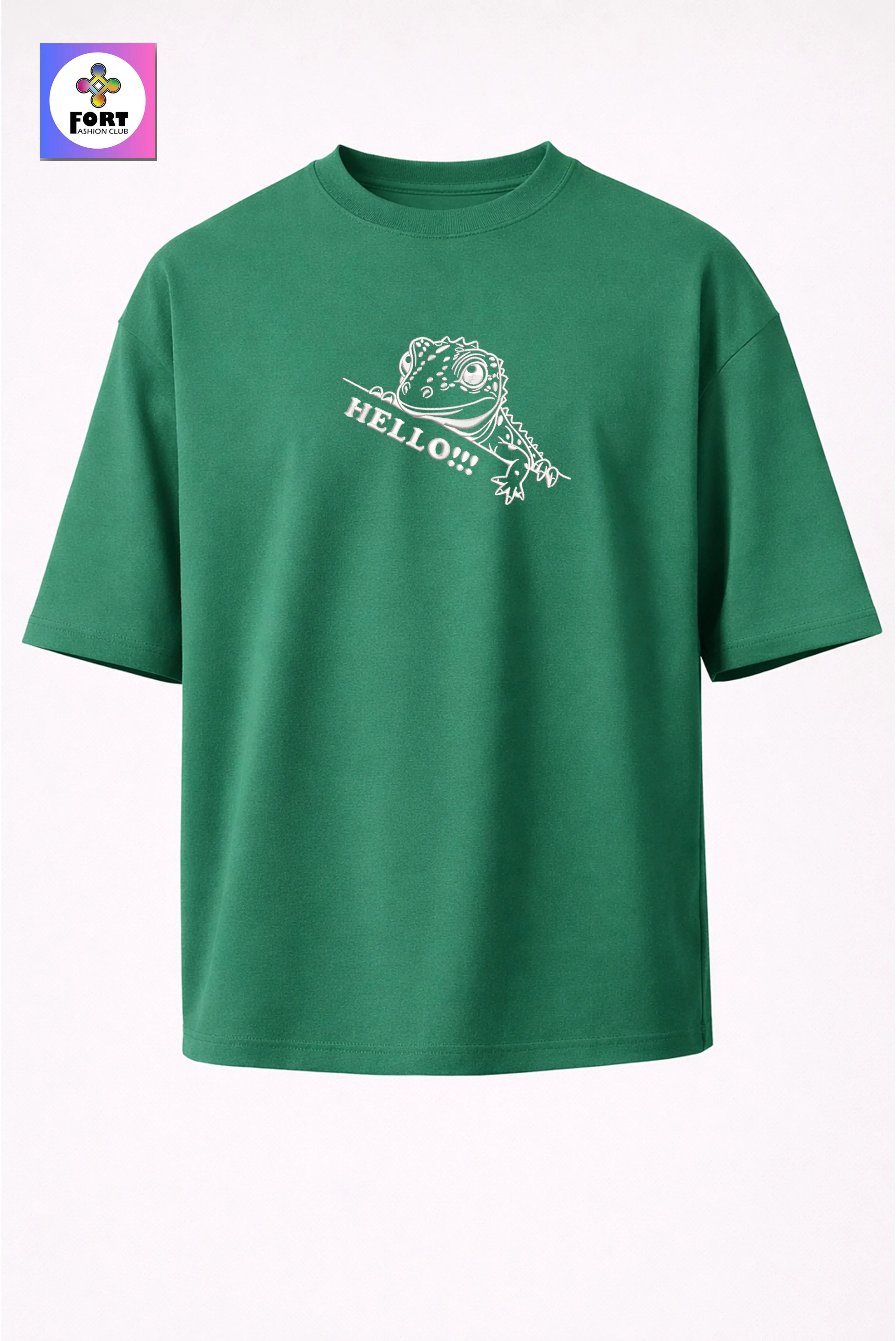 Crazy Embroidery Unisex Oversized T-Shirt (Drop Shoulder) – Lizard