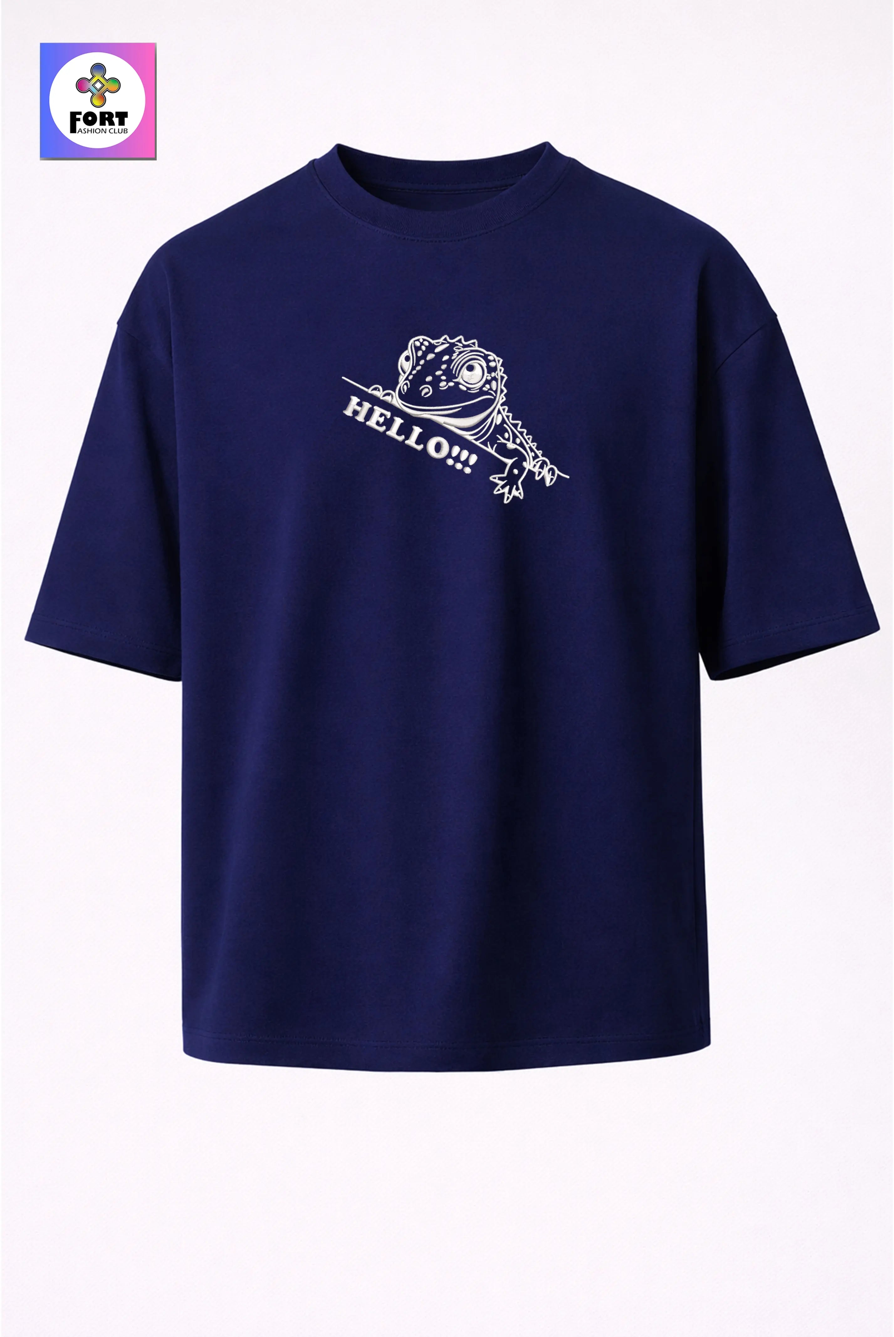 Crazy Embroidery Unisex Oversized T-Shirt (Drop Shoulder) – Lizard