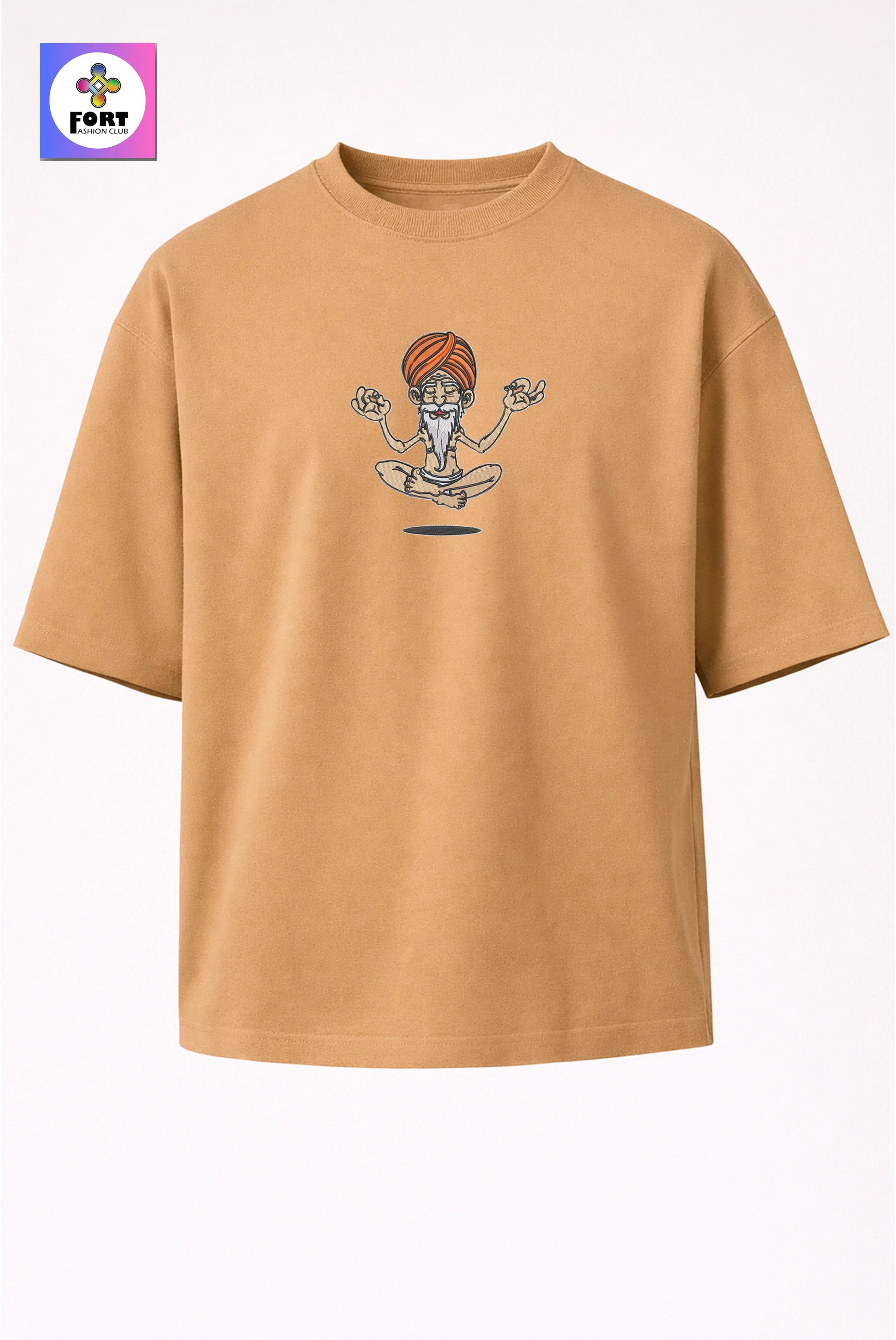 Crazy Embroidery Unisex Oversized T-Shirt (Drop Shoulder) Sb