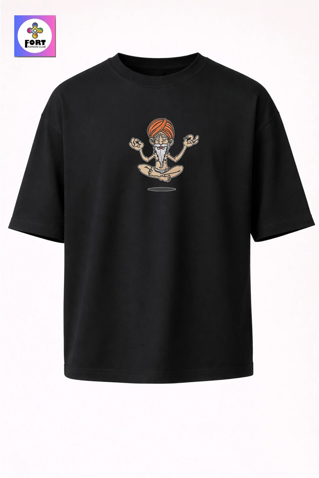 Crazy Embroidery Unisex Oversized T-Shirt (Drop Shoulder) Sb