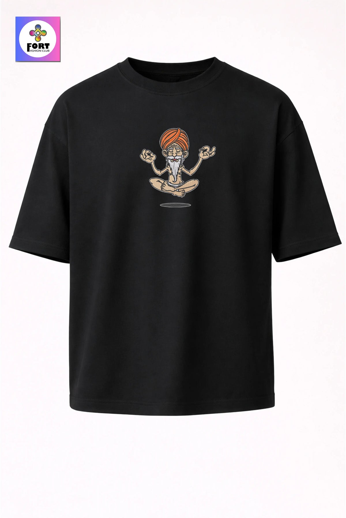 Crazy Embroidery Unisex Oversized T-Shirt (Drop Shoulder) Sb