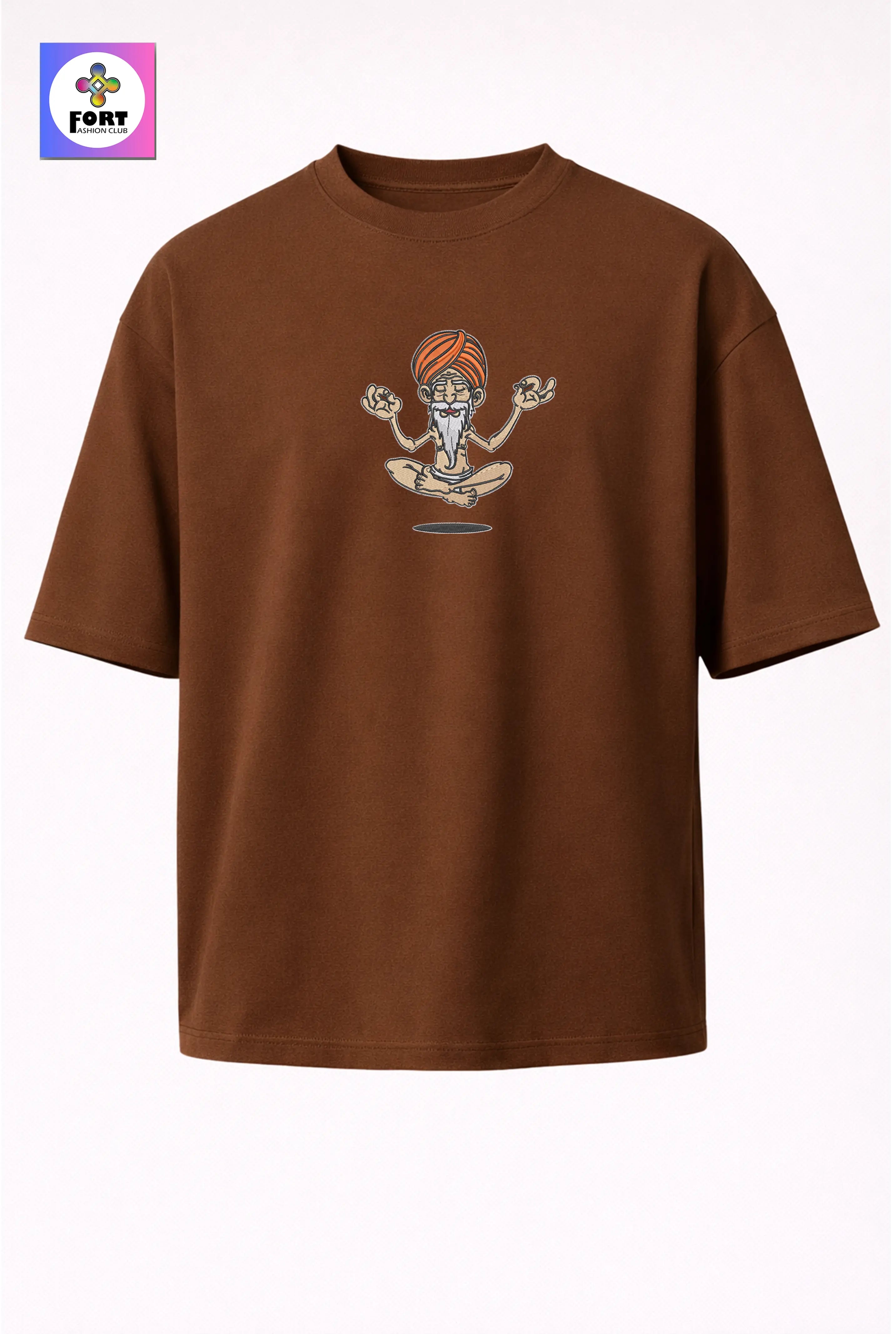 Crazy Embroidery Unisex Oversized T-Shirt (Drop Shoulder) Sb