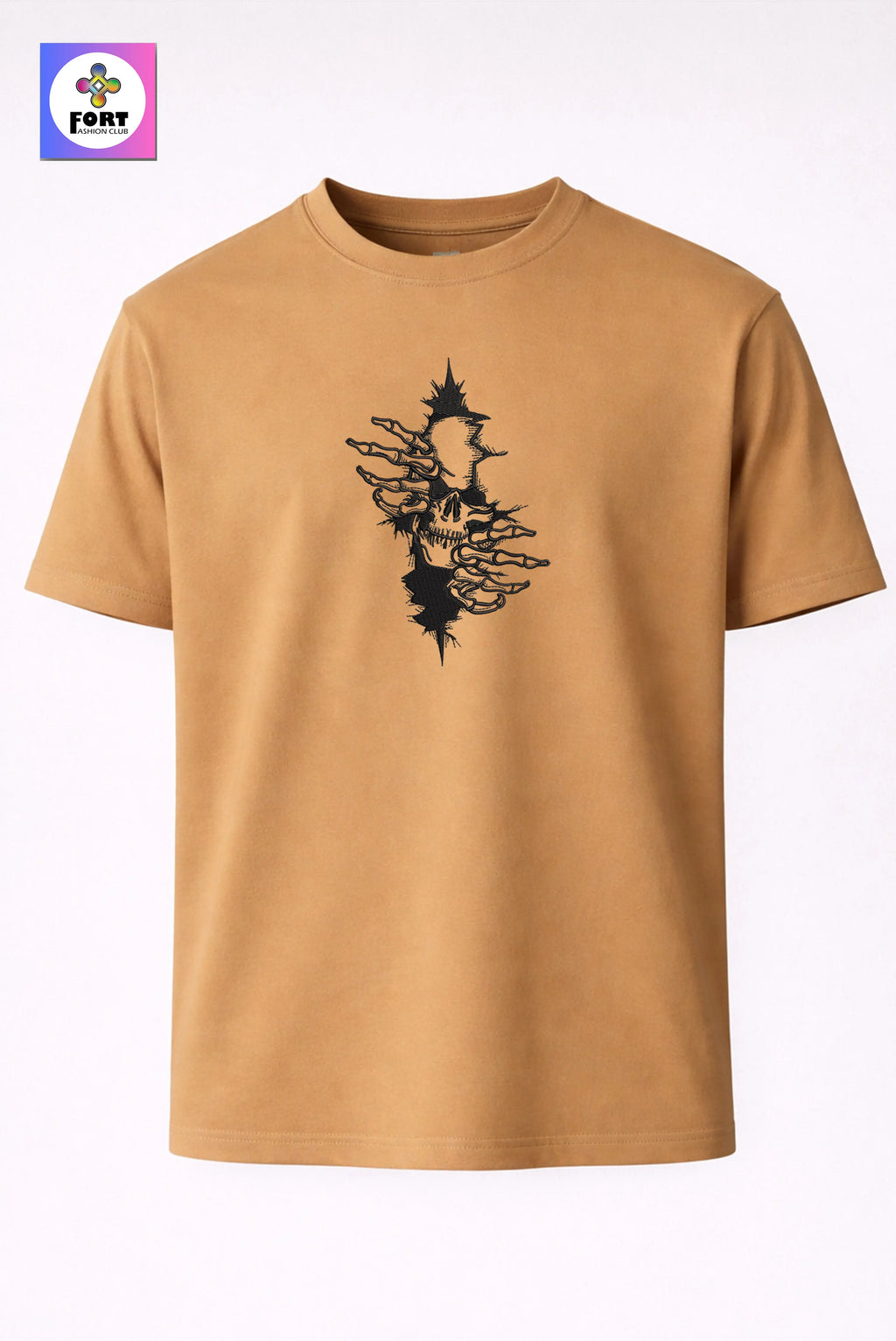 Crazy Embroidery Unisex T-Shirt – Arty Skull