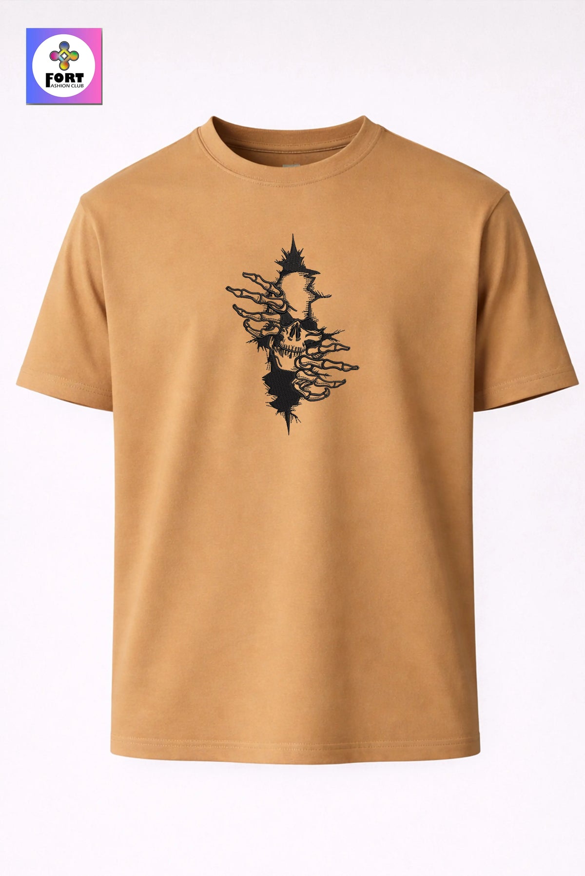Crazy Embroidery Unisex T-Shirt – Arty Skull