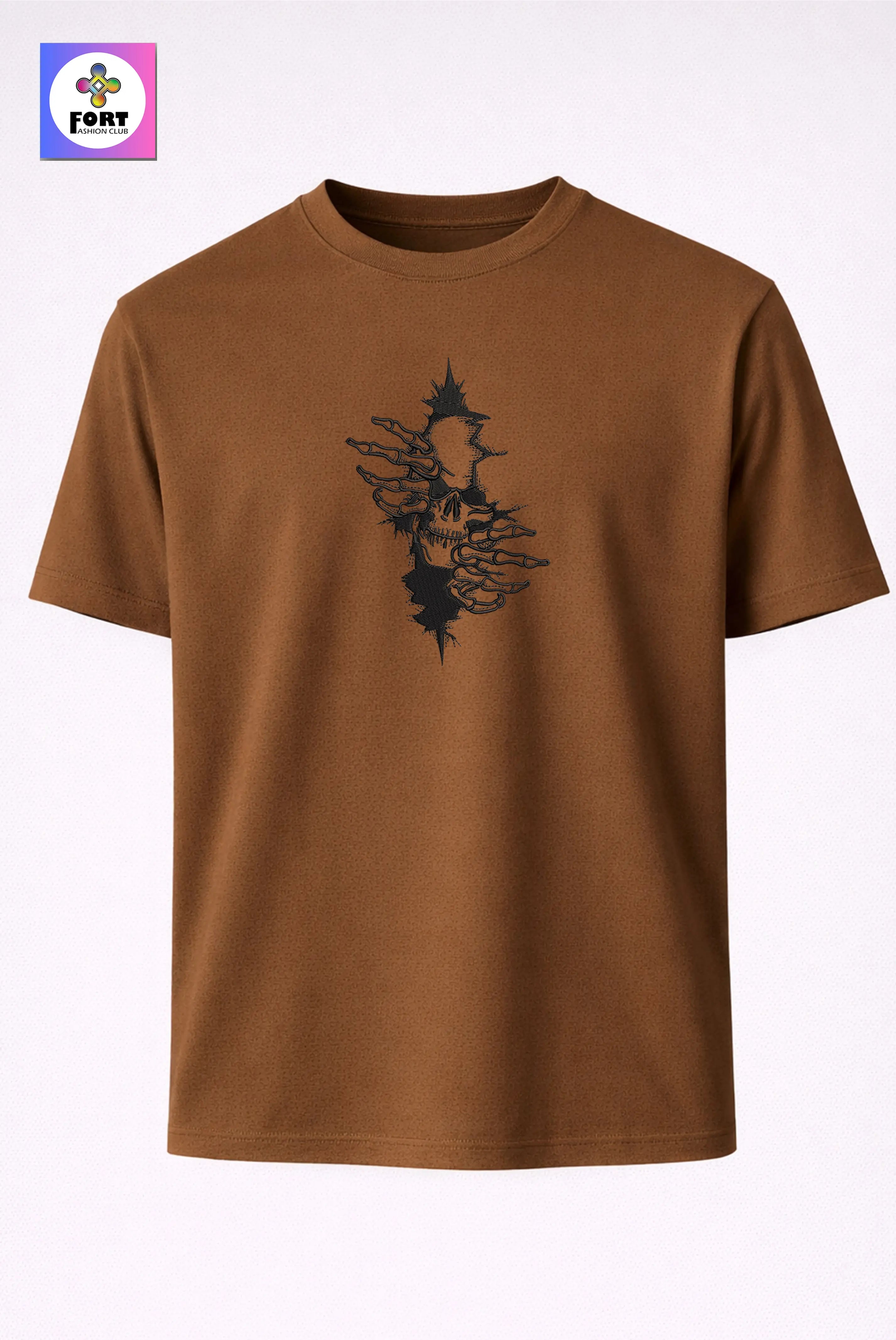Crazy Embroidery Unisex T-Shirt – Arty Skull