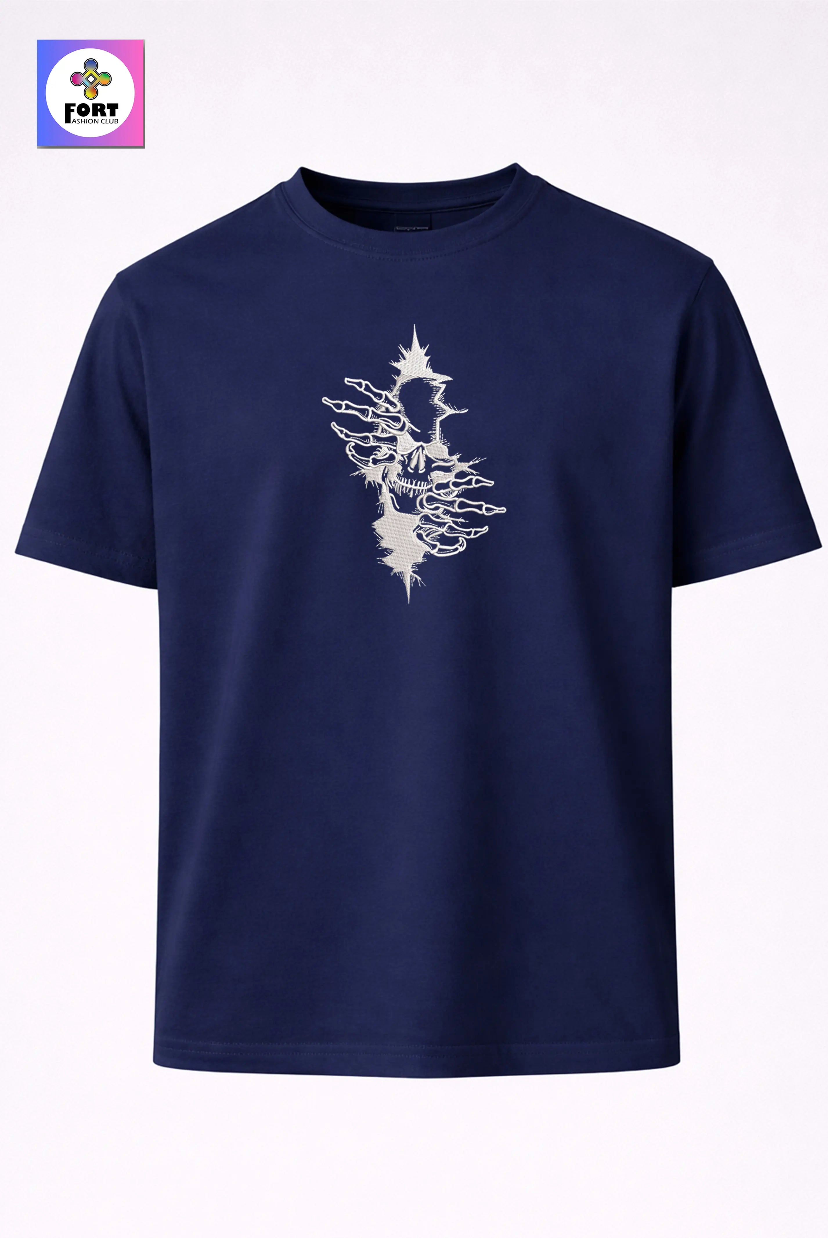 Crazy Embroidery Unisex T-Shirt – Arty Skull