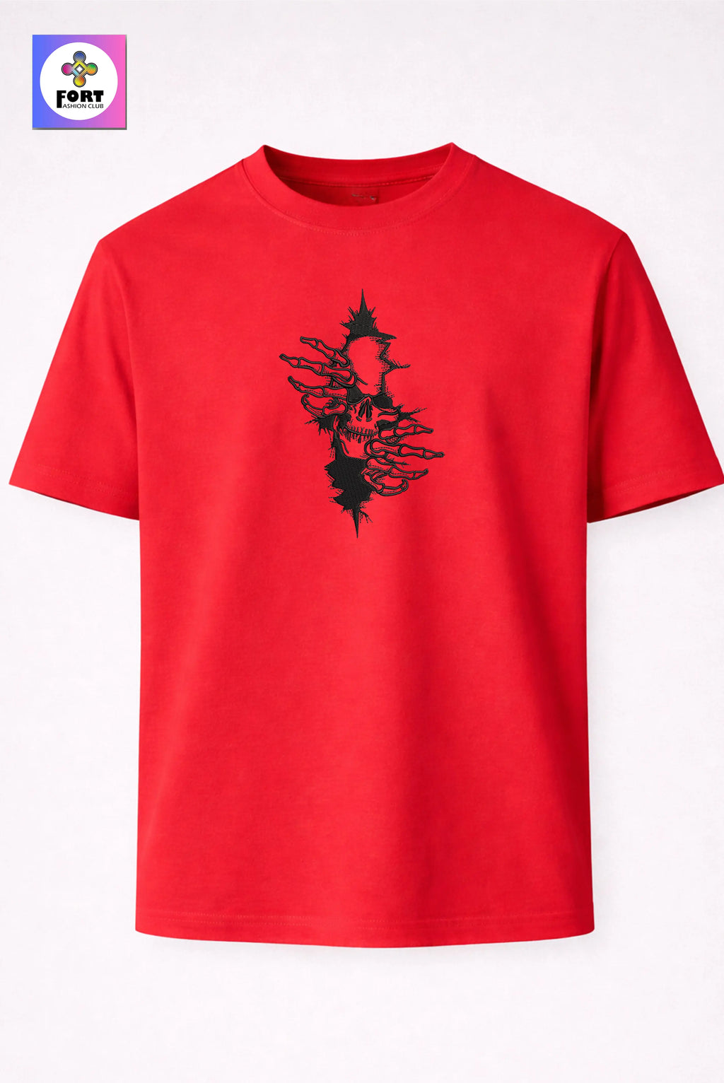 Crazy Embroidery Unisex T-Shirt – Arty Skull