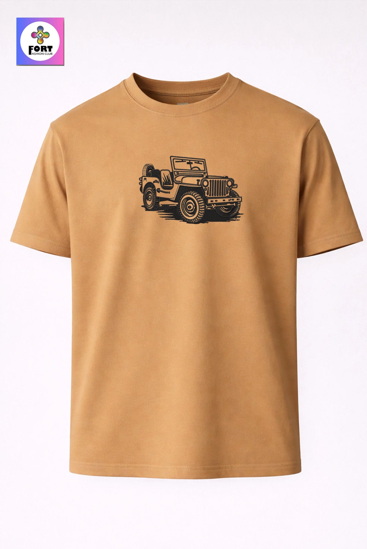 Crazy Embroidery Unisex T-Shirt  – Jeep