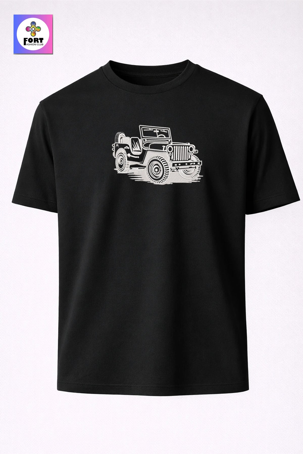 Crazy Embroidery Unisex T-Shirt  – Jeep