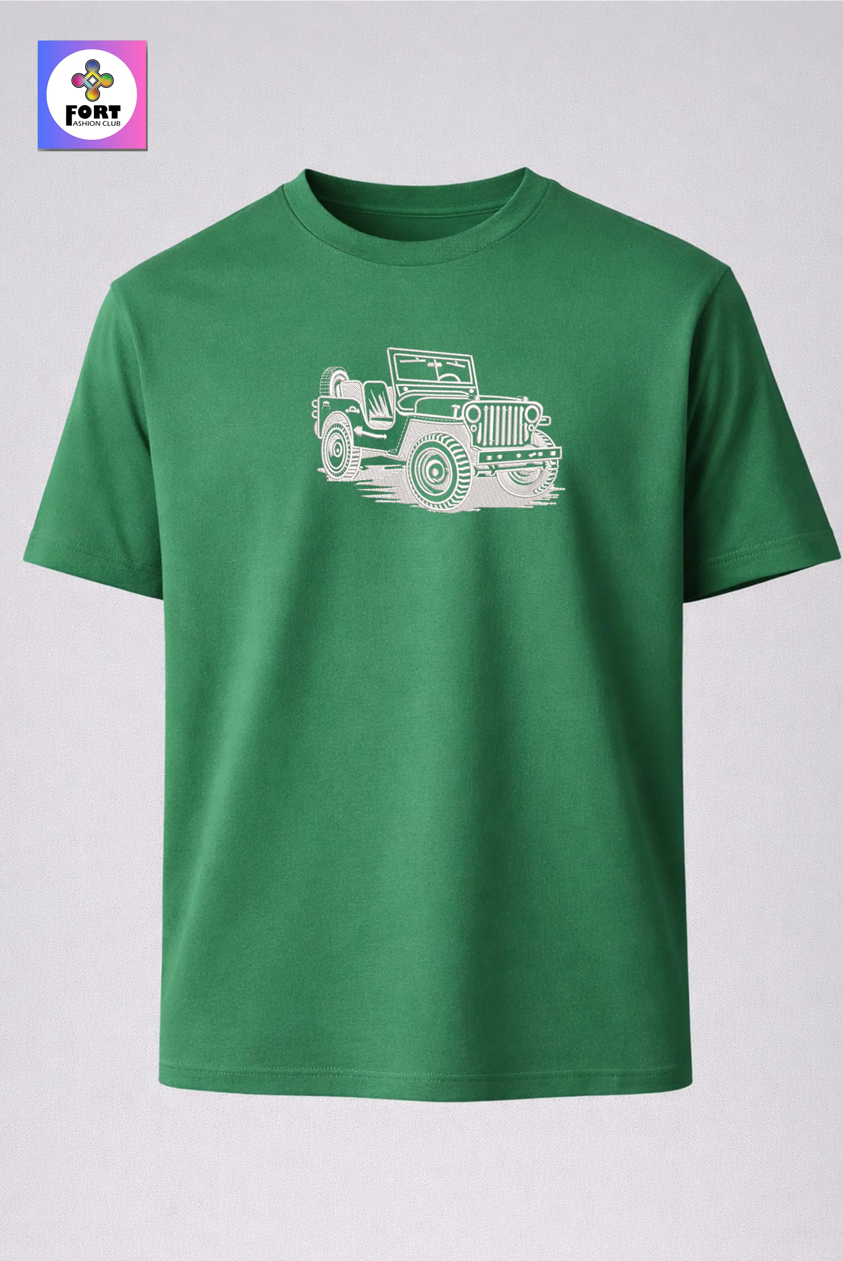 Crazy Embroidery Unisex T-Shirt  – Jeep