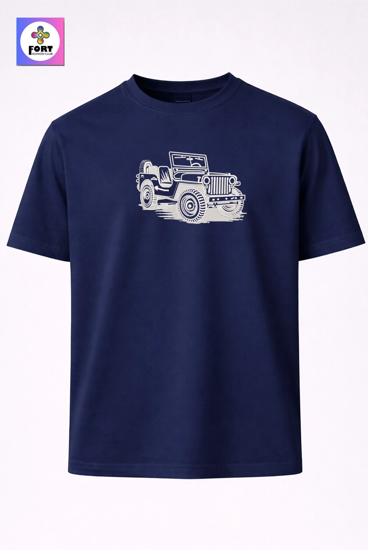 Crazy Embroidery Unisex T-Shirt  – Jeep
