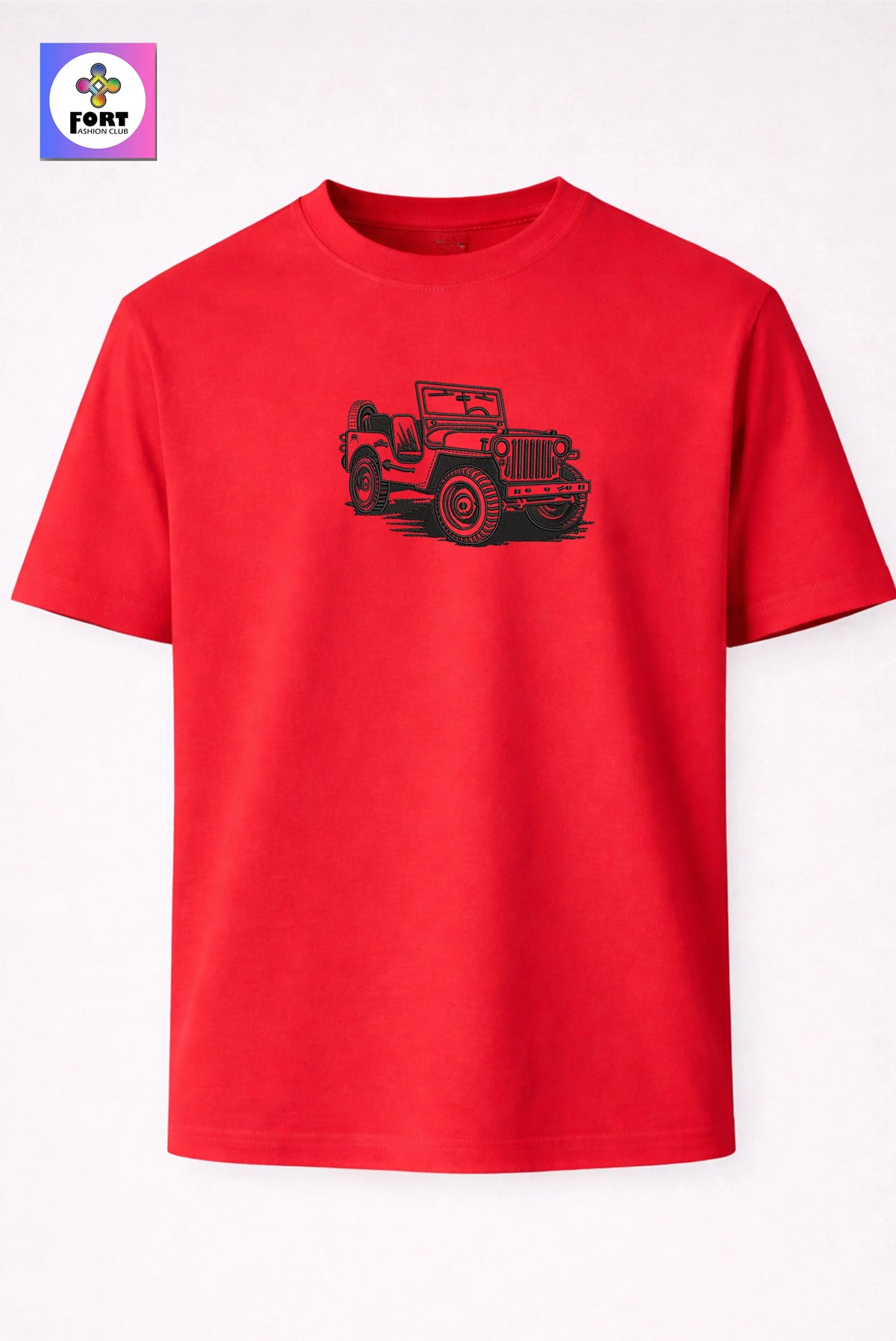 Crazy Embroidery Unisex T-Shirt  – Jeep