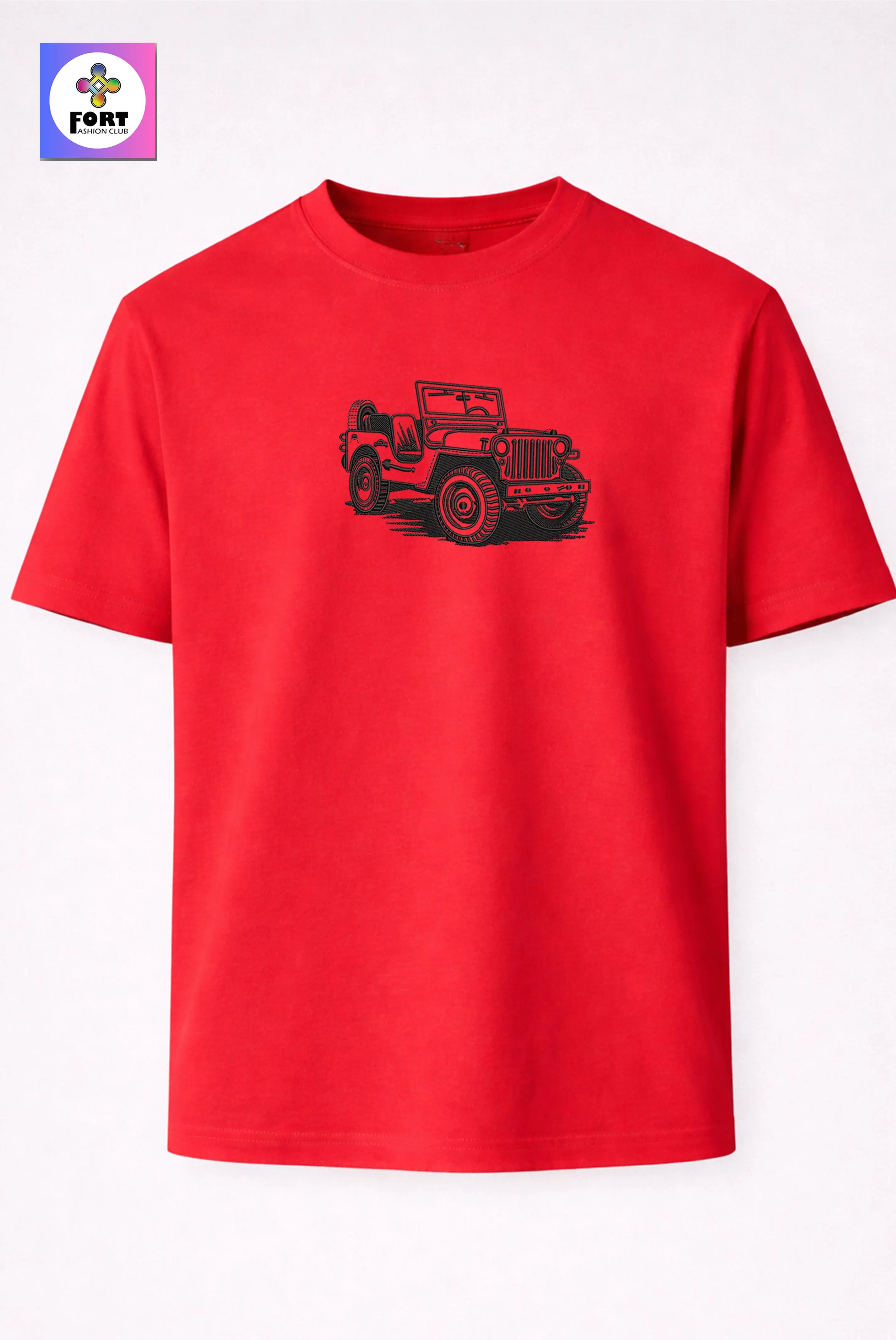 Crazy Embroidery Unisex T-Shirt  – Jeep