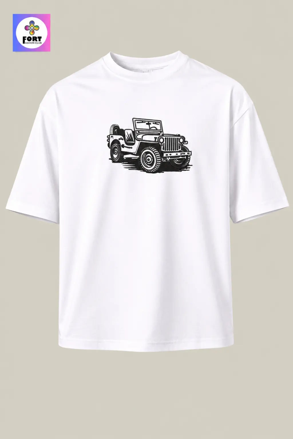 Crazy Embroidery Unisex T-Shirt  – Jeep