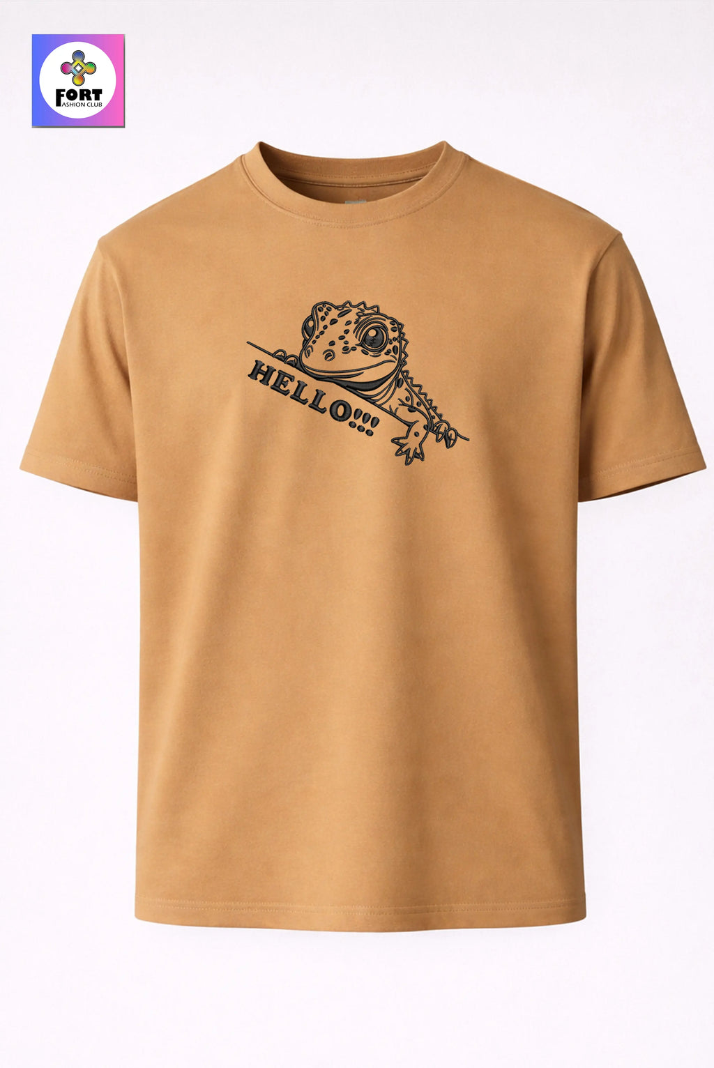 Crazy Embroidery Unisex T-Shirt – Lizard
