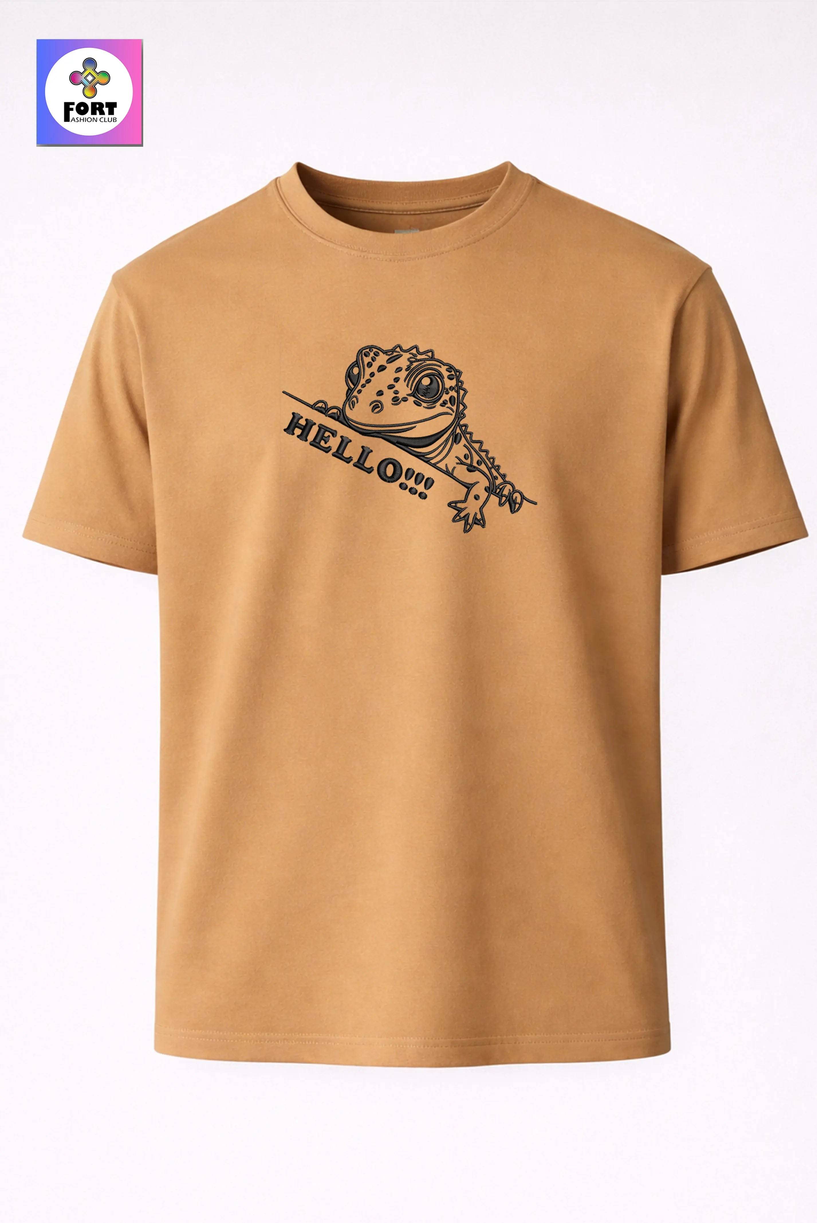Crazy Embroidery Unisex T-Shirt – Lizard