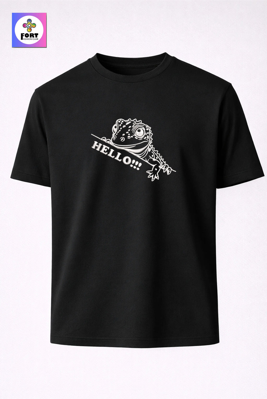 Crazy Embroidery Unisex T-Shirt – Lizard