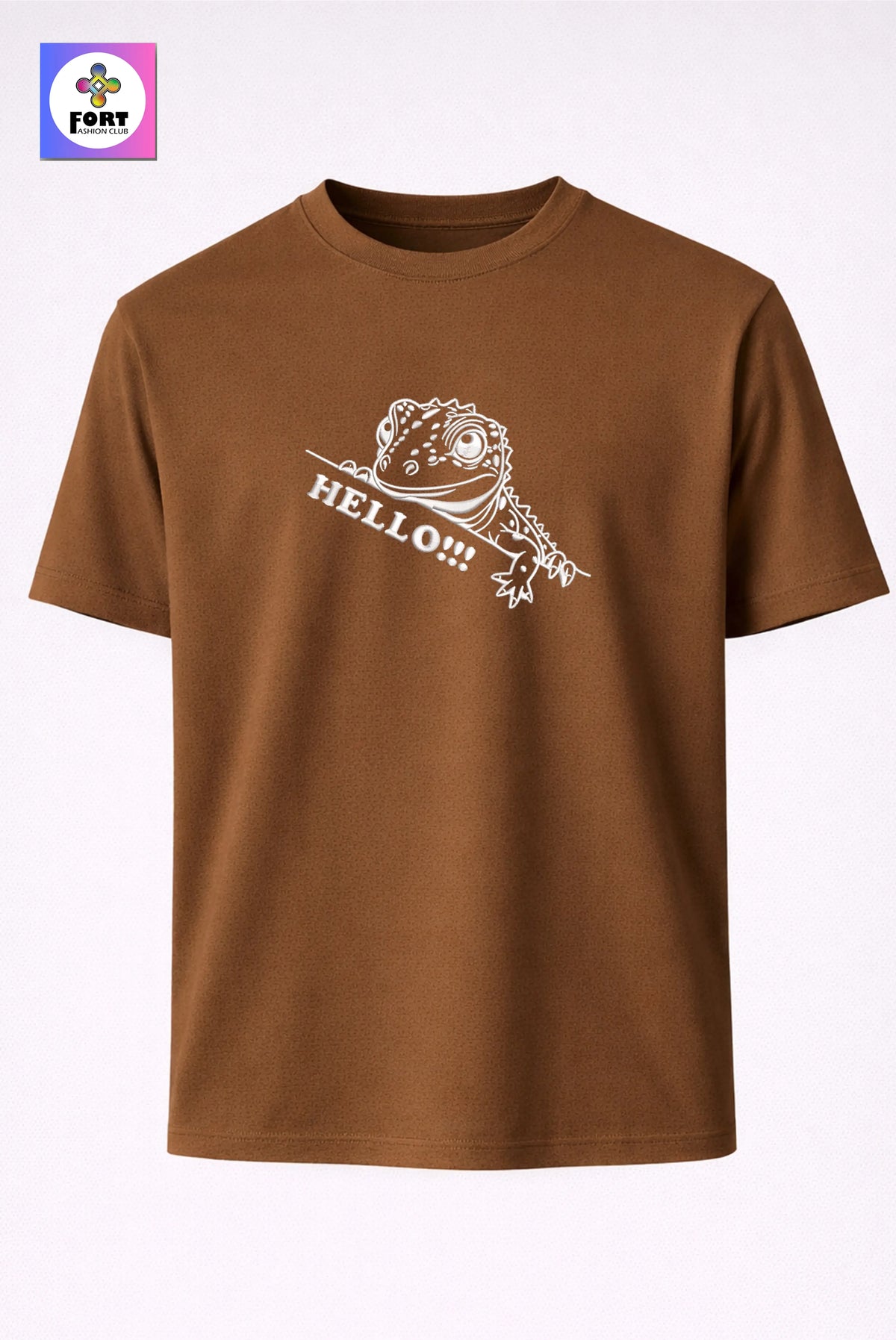 Crazy Embroidery Unisex T-Shirt – Lizard