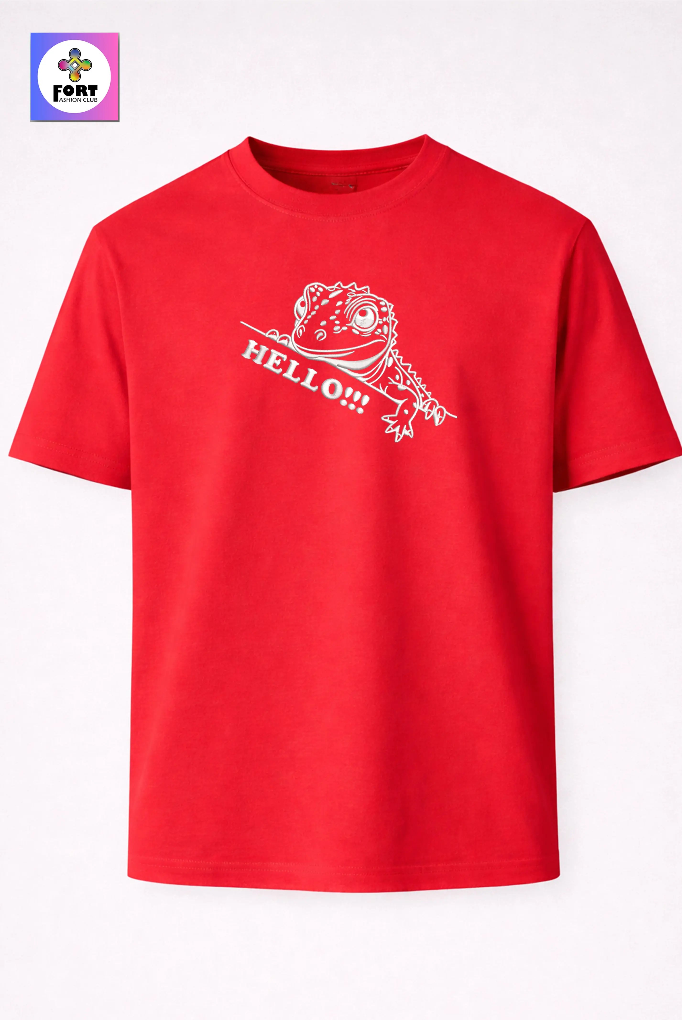Crazy Embroidery Unisex T-Shirt – Lizard