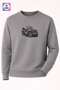 Crazy Creative Embroidery Unisex Sweatshirt Jeep