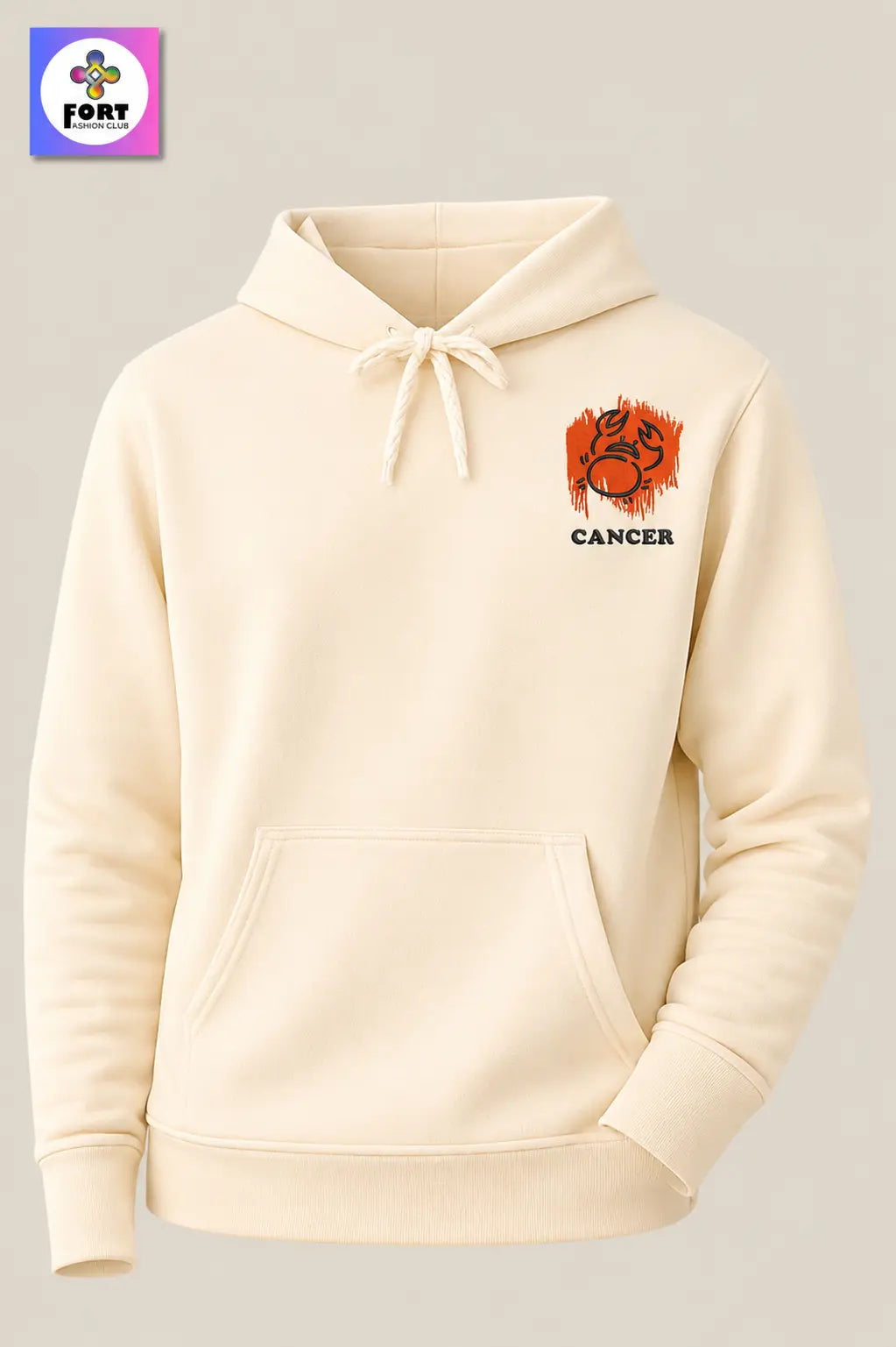 Crazy Embroidery Unisex Hoodie – Cancer