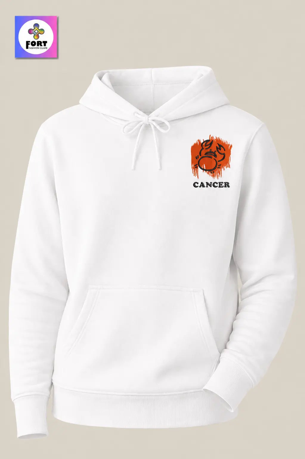 Crazy Embroidery Unisex Hoodie – Cancer
