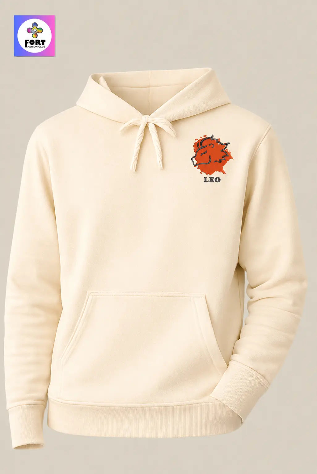 Crazy Embroidery Unisex Hoodie – Leo