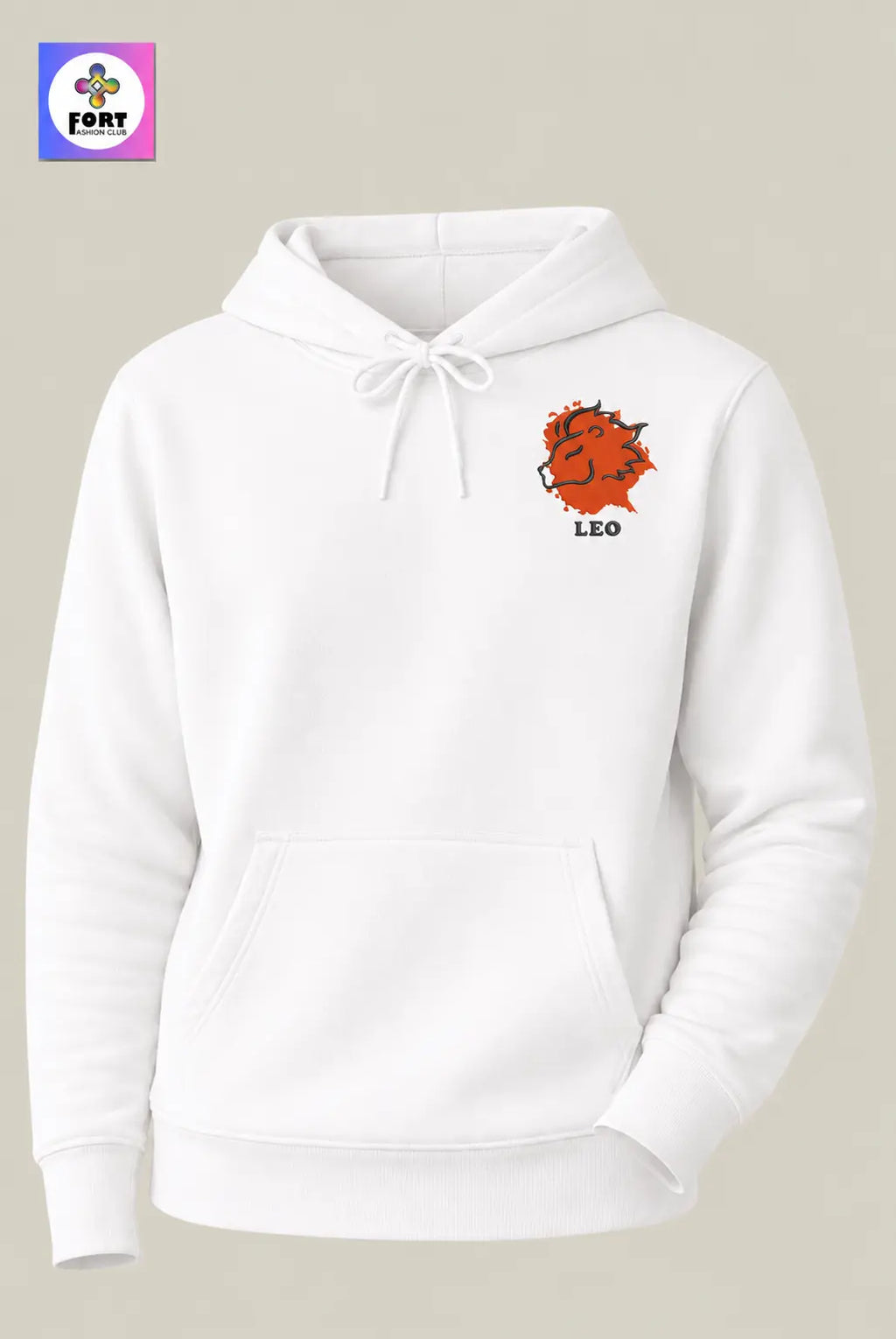 Crazy Embroidery Unisex Hoodie – Leo