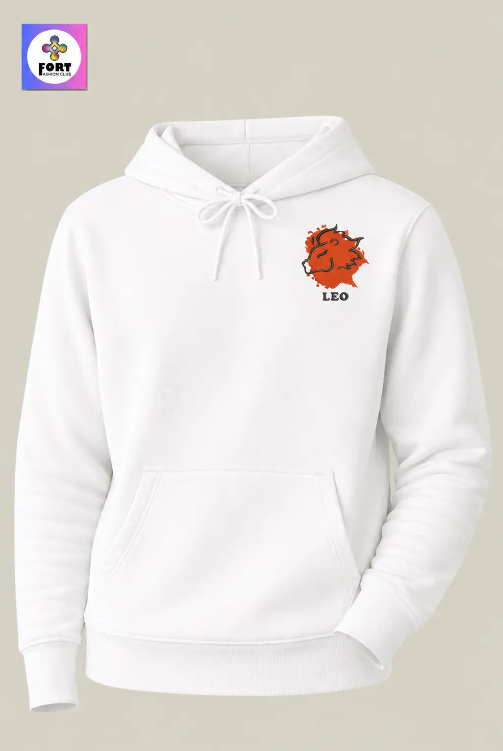 Crazy Embroidery Unisex Hoodie – Leo