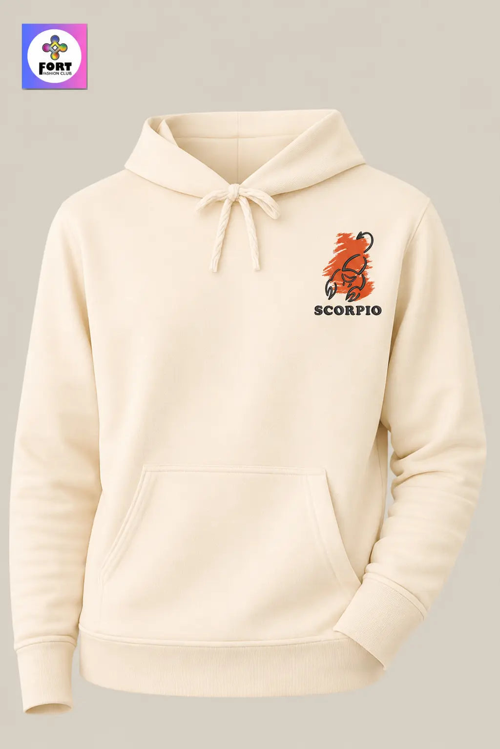 Crazy Embroidery Unisex Hoodie – Scorpio