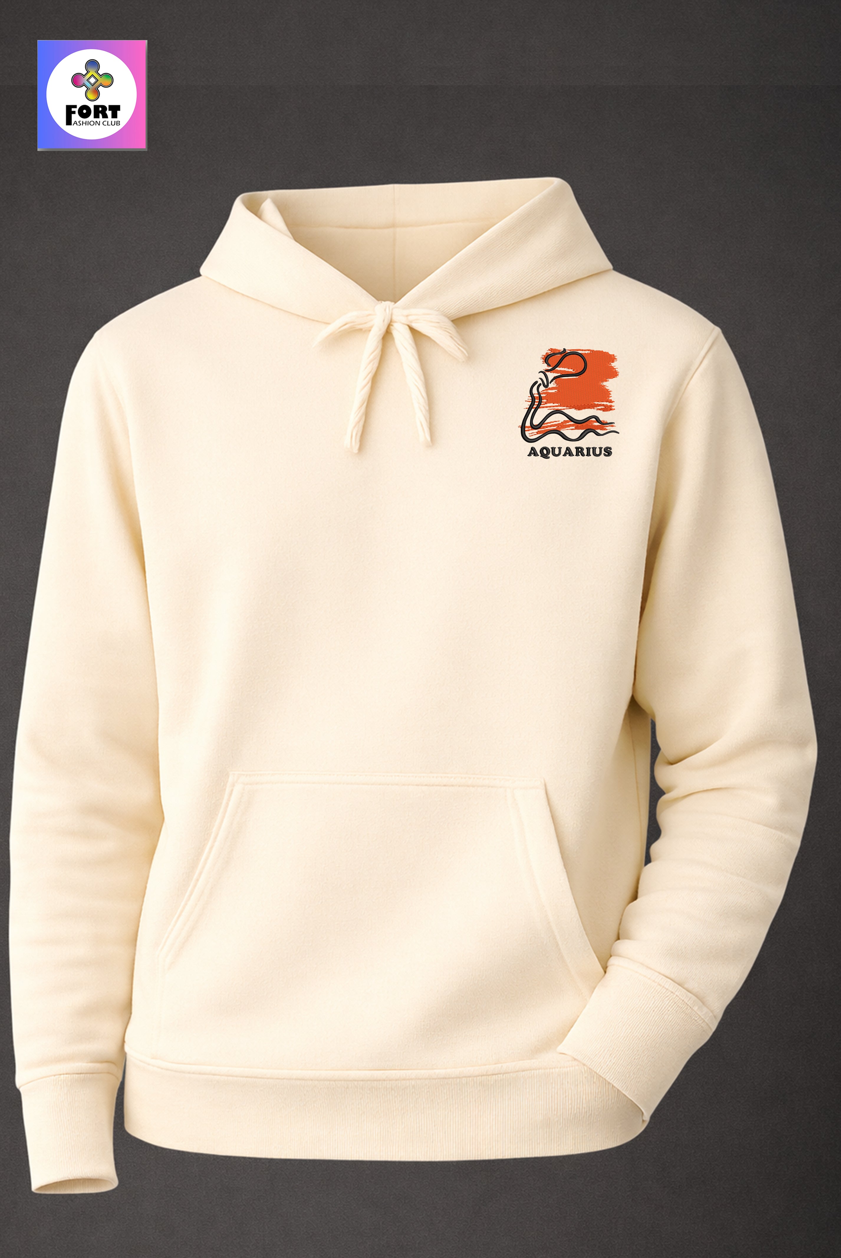 Crazy Embroidery Unisex Hoodie – Aquarius