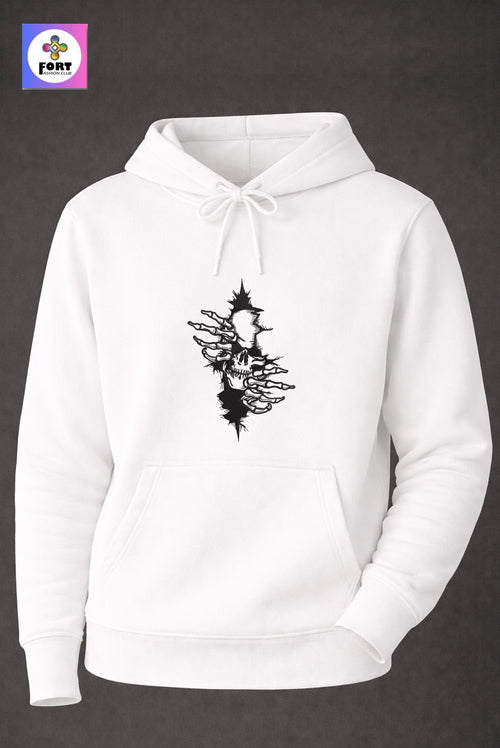 Crazy Embroidery Unisex Hoodie – Arty Skull