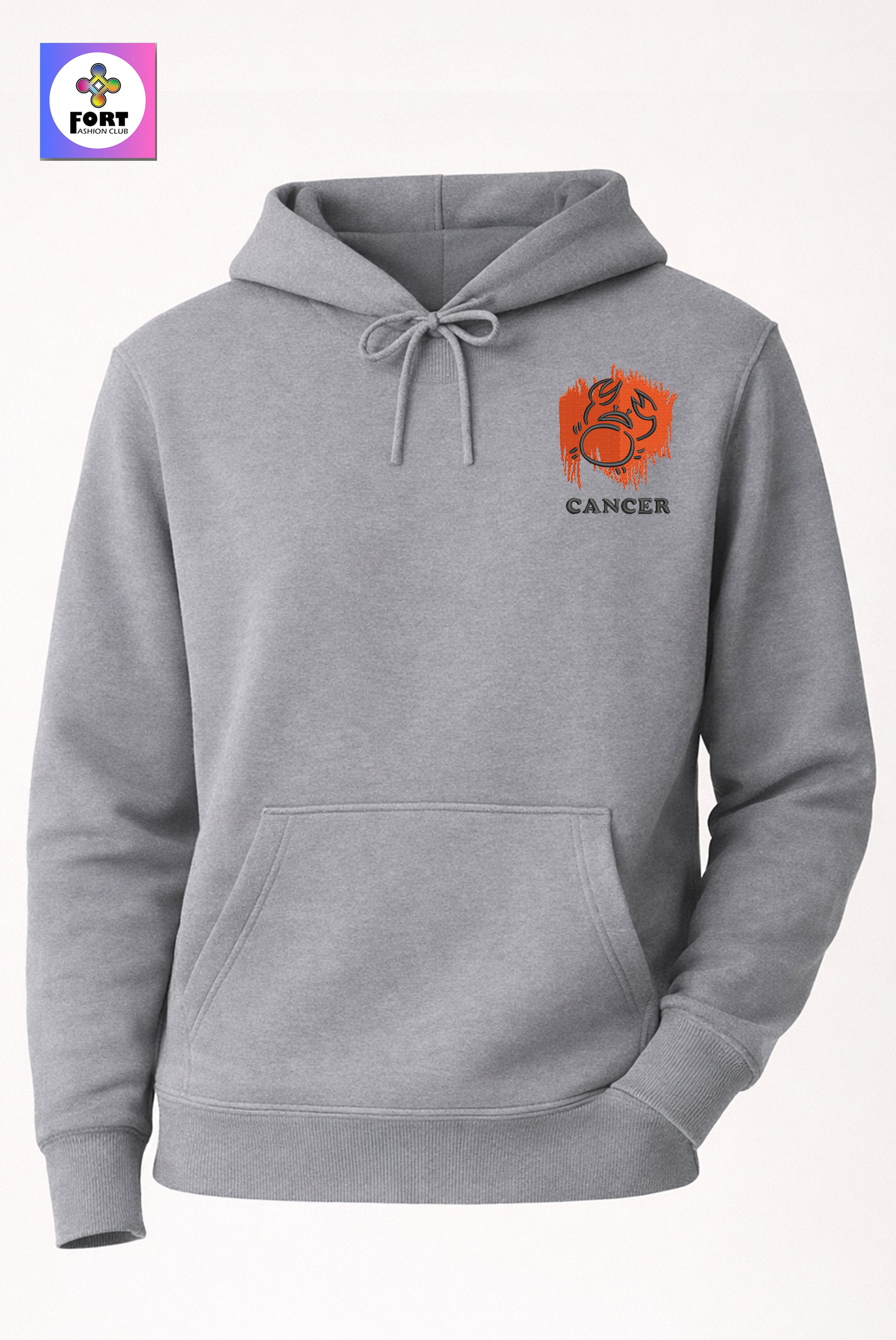 Crazy Embroidery Unisex Hoodie – Cancer